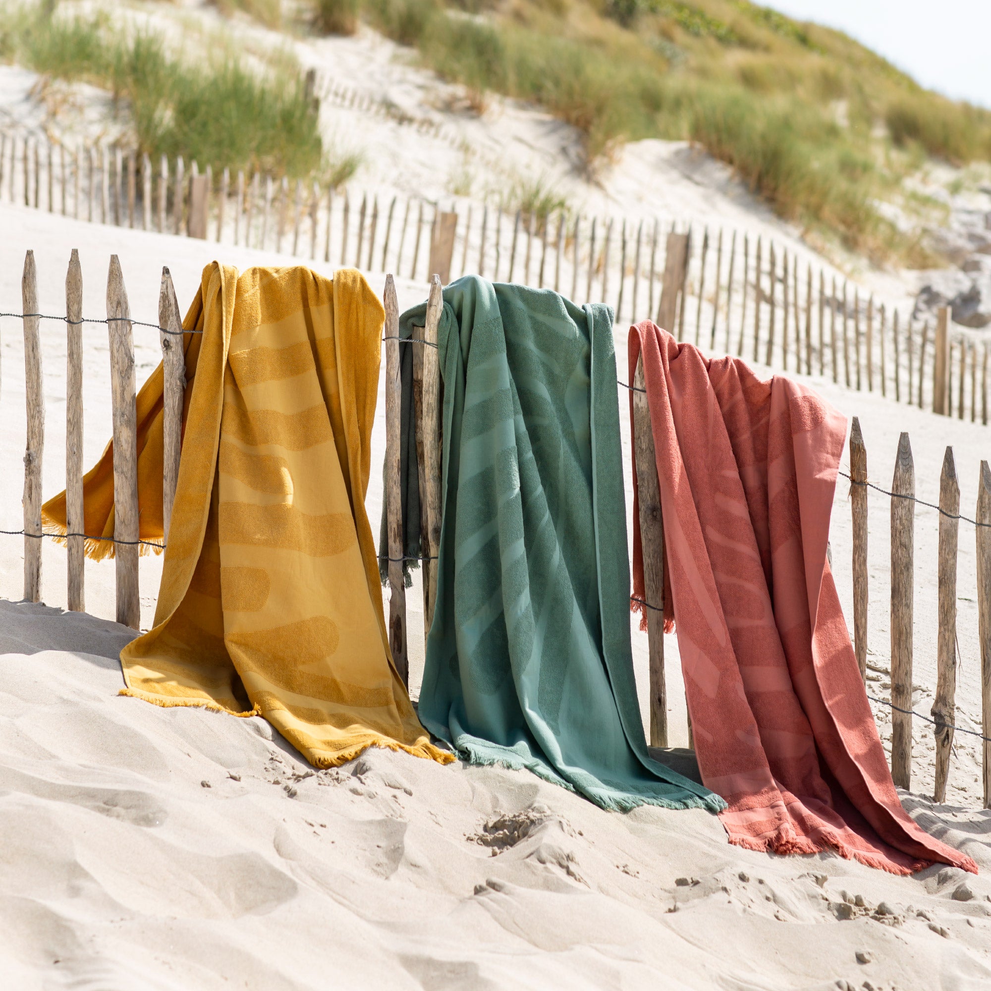 Fouta de plage TROPI jaune ocre