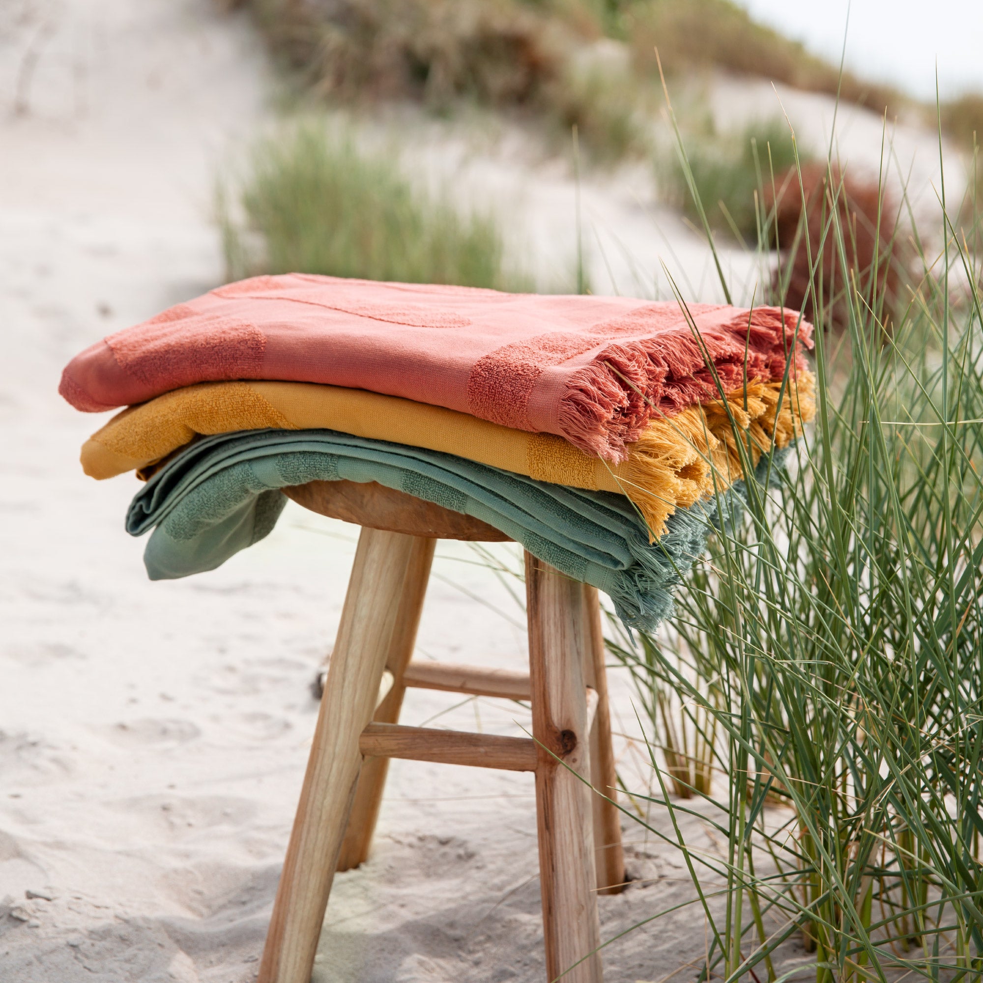 Fouta de plage TROPI jaune ocre