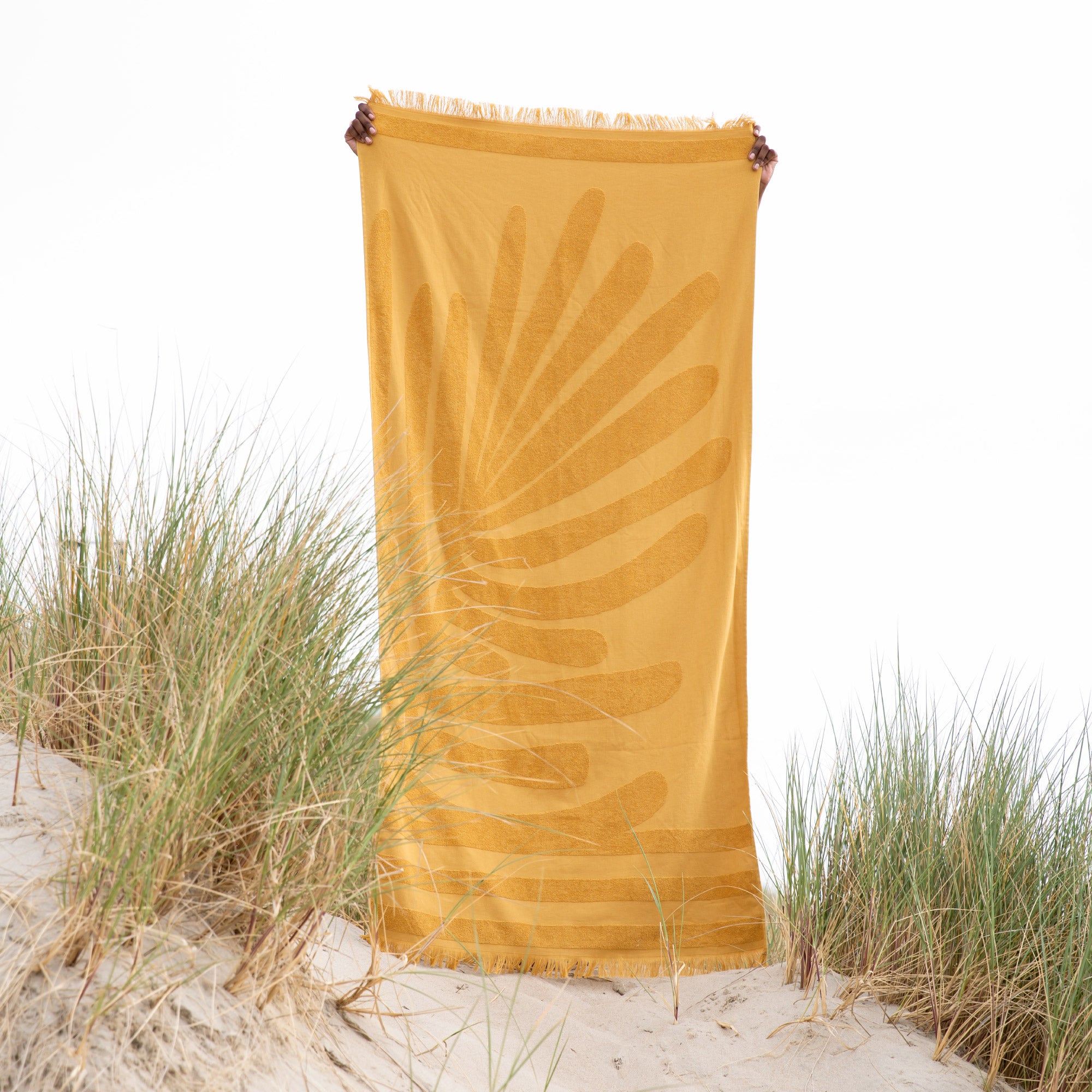 Fouta de plage TROPI jaune ocre