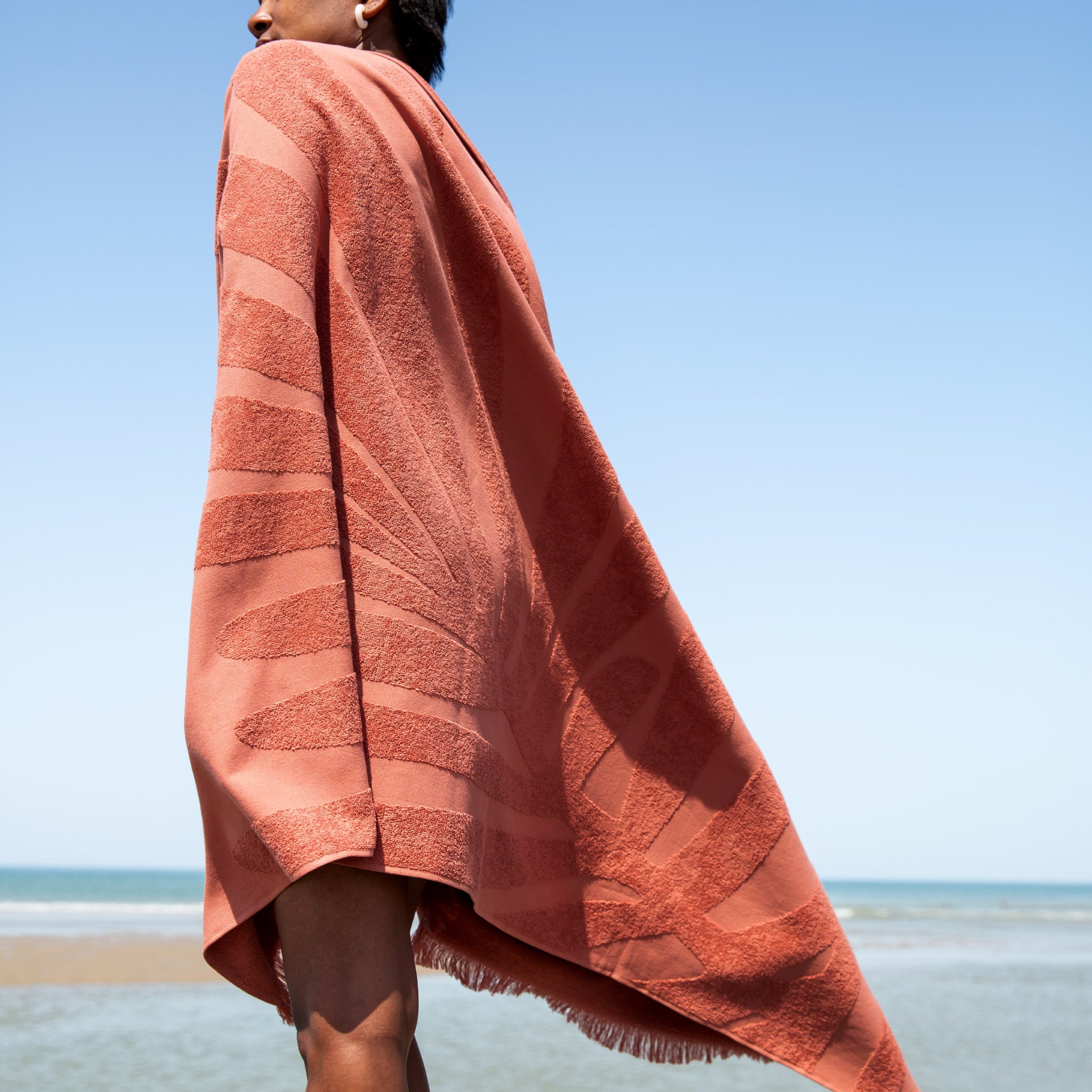 Fouta de plage TROPI terracotta