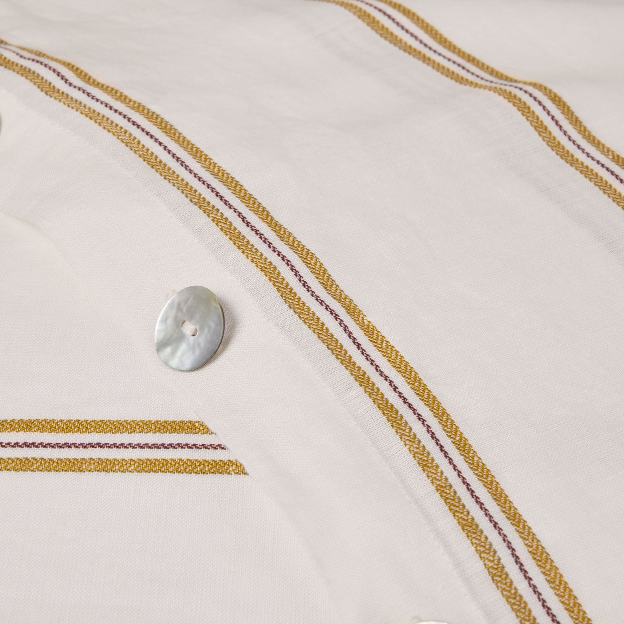 Housse de couette UGOLIN blanc rayé moutarde