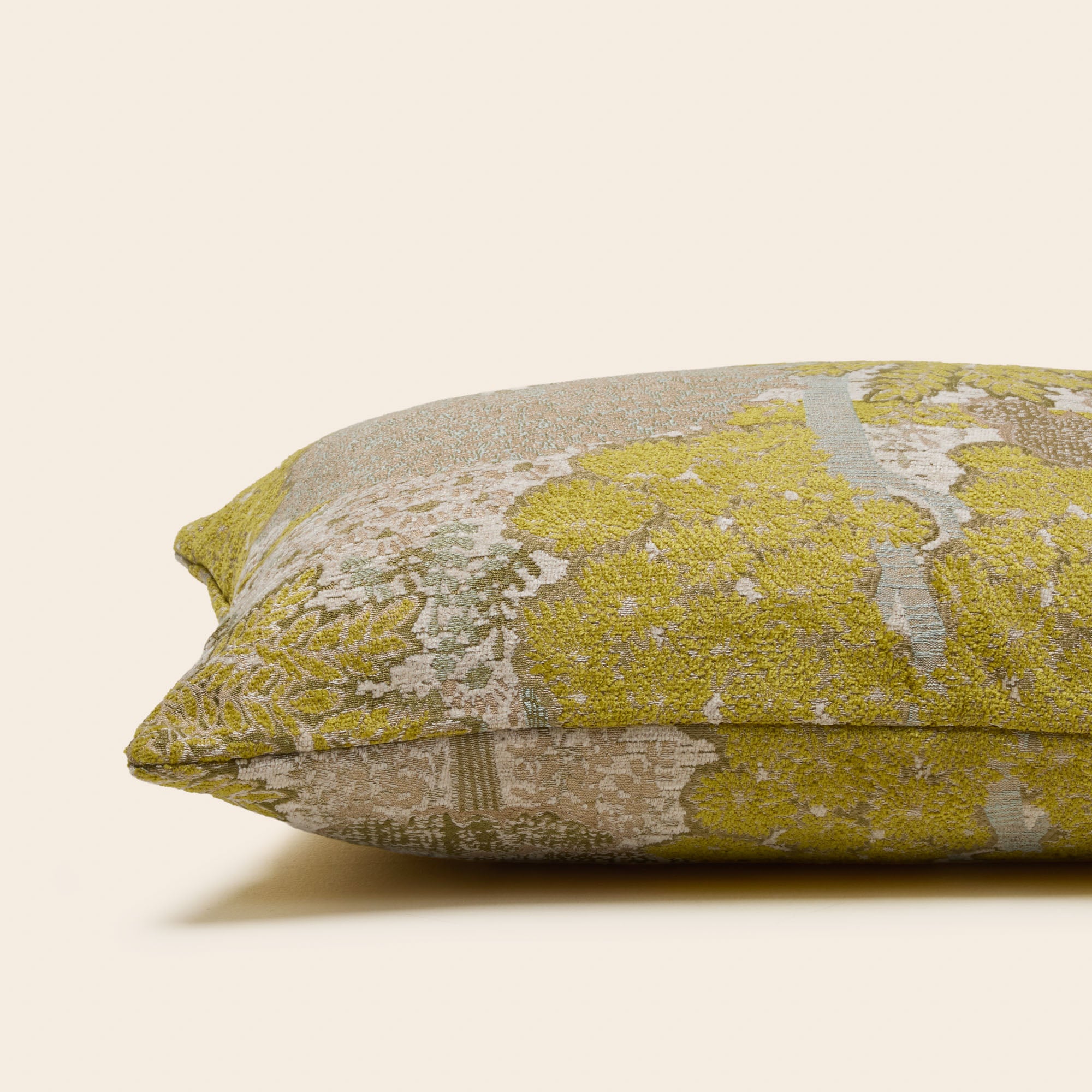 Housse de coussin ALISIA jaune sulfure et naturel
