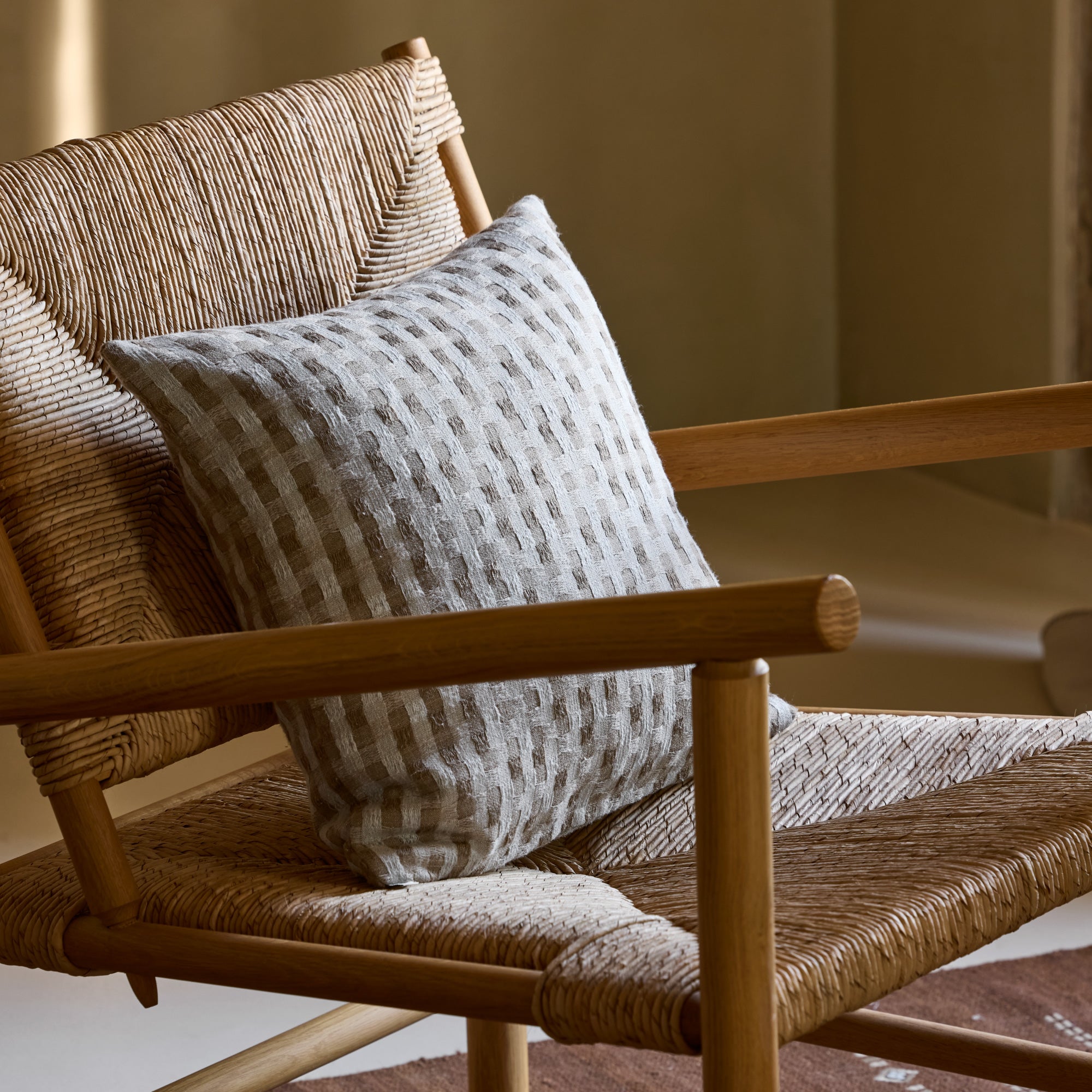 Housse de coussin CASTIN naturel et taupe