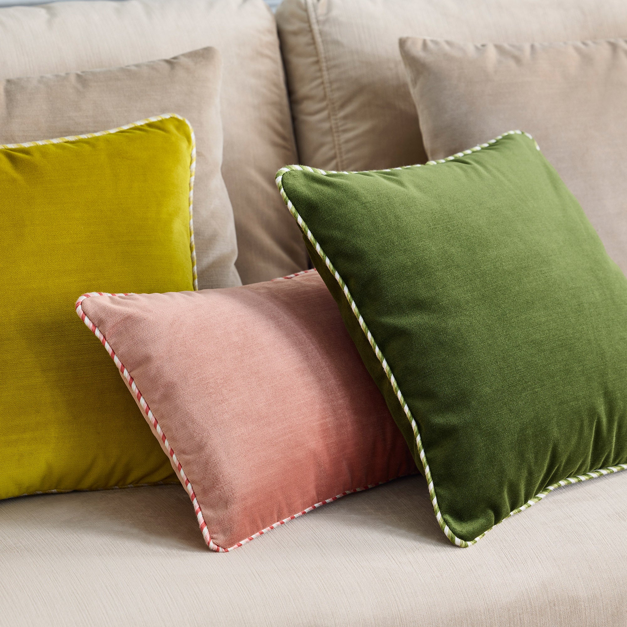 Housse de coussin DALILA pêche rosé