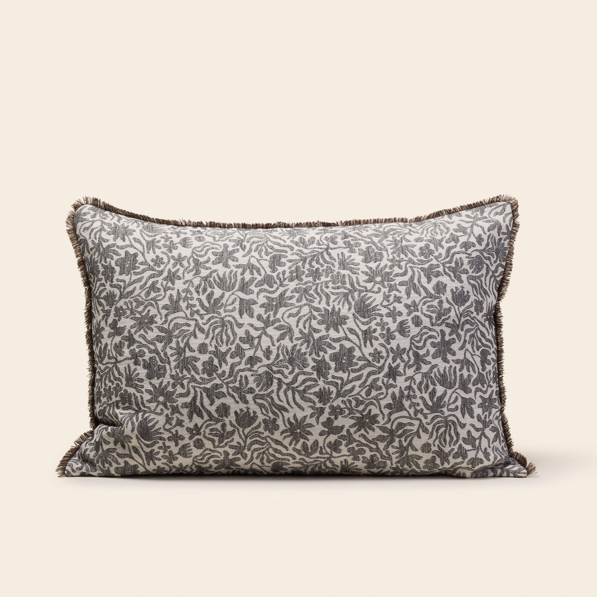 Housse de coussin EDOLINE ivoire et anthracite
