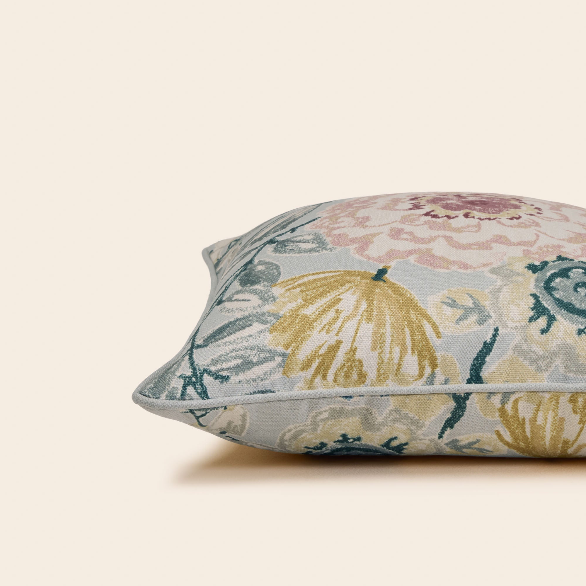 Housse de coussin FLORABEL bleuté et multicolore