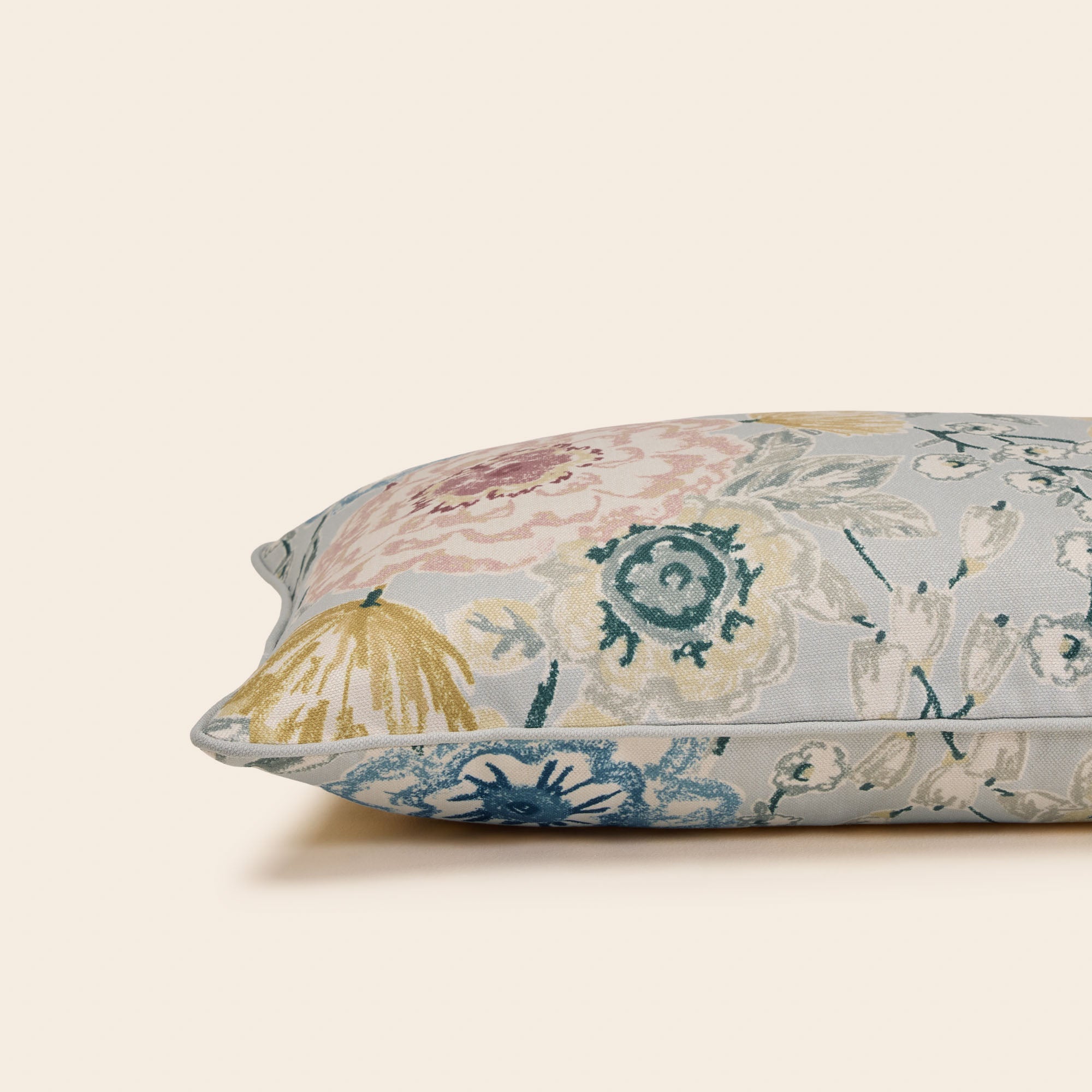 Housse de coussin FLORABEL bleuté et multicolore