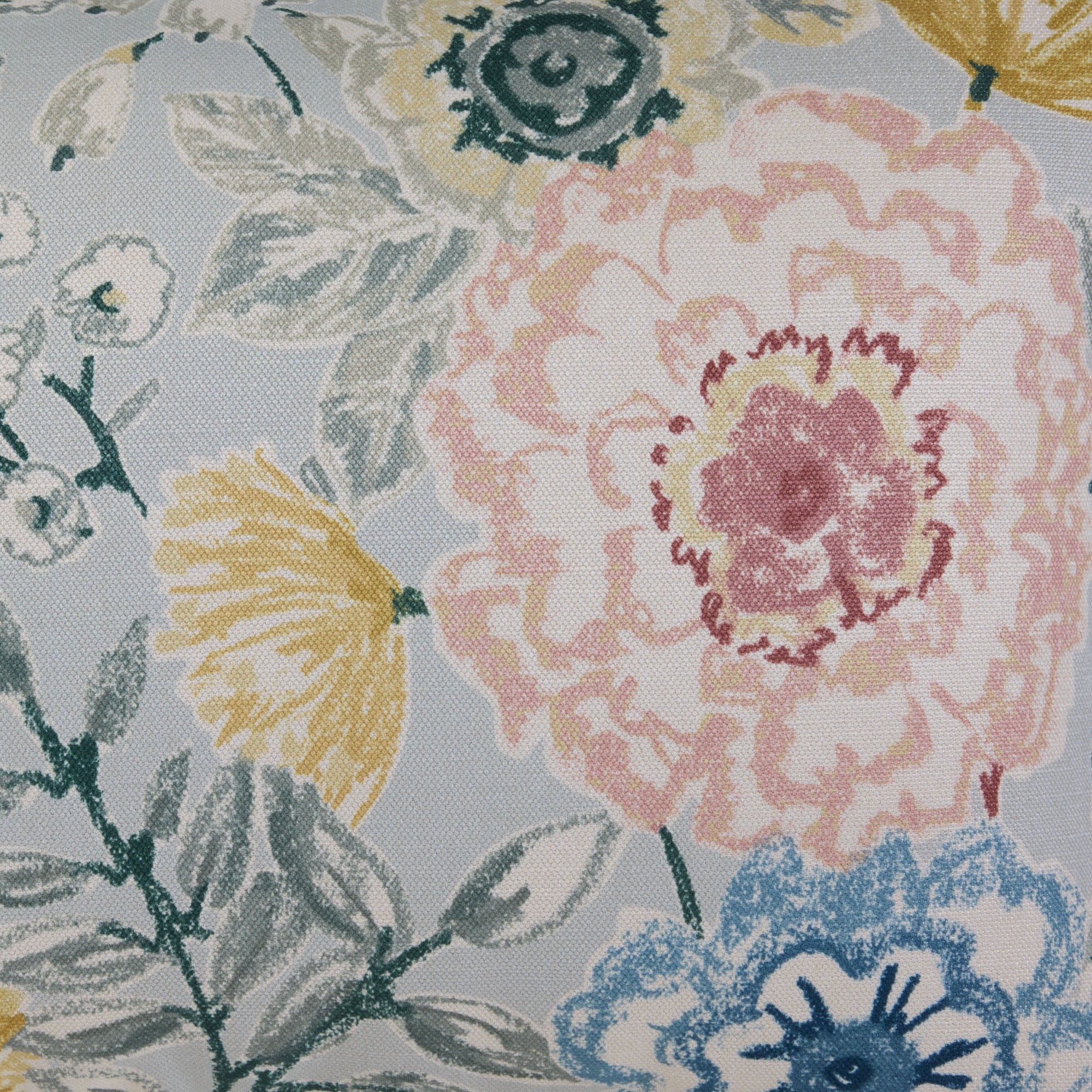 Housse de coussin FLORABEL bleuté et multicolore