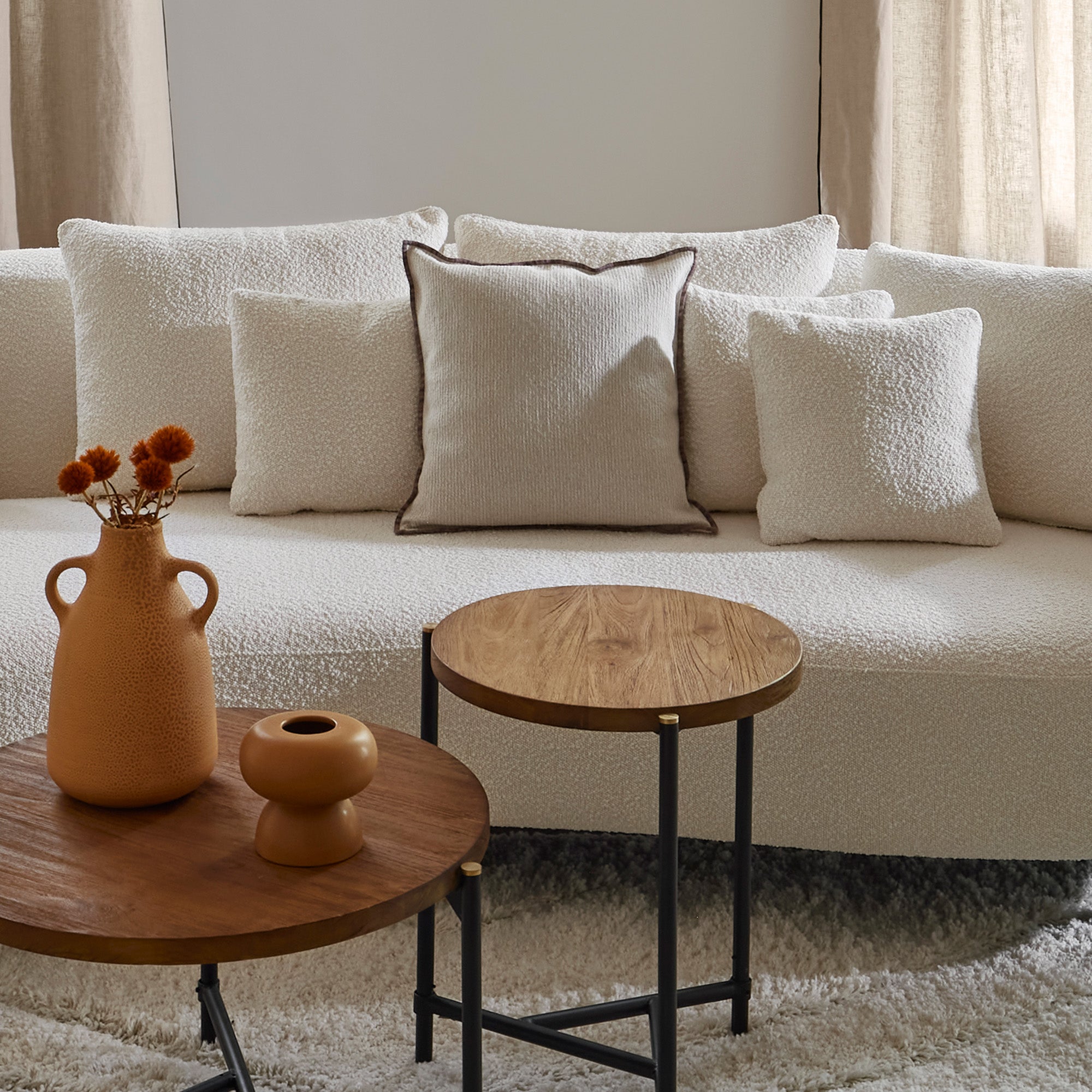 Housse de coussin GHABY naturel et bourdon en dégradé