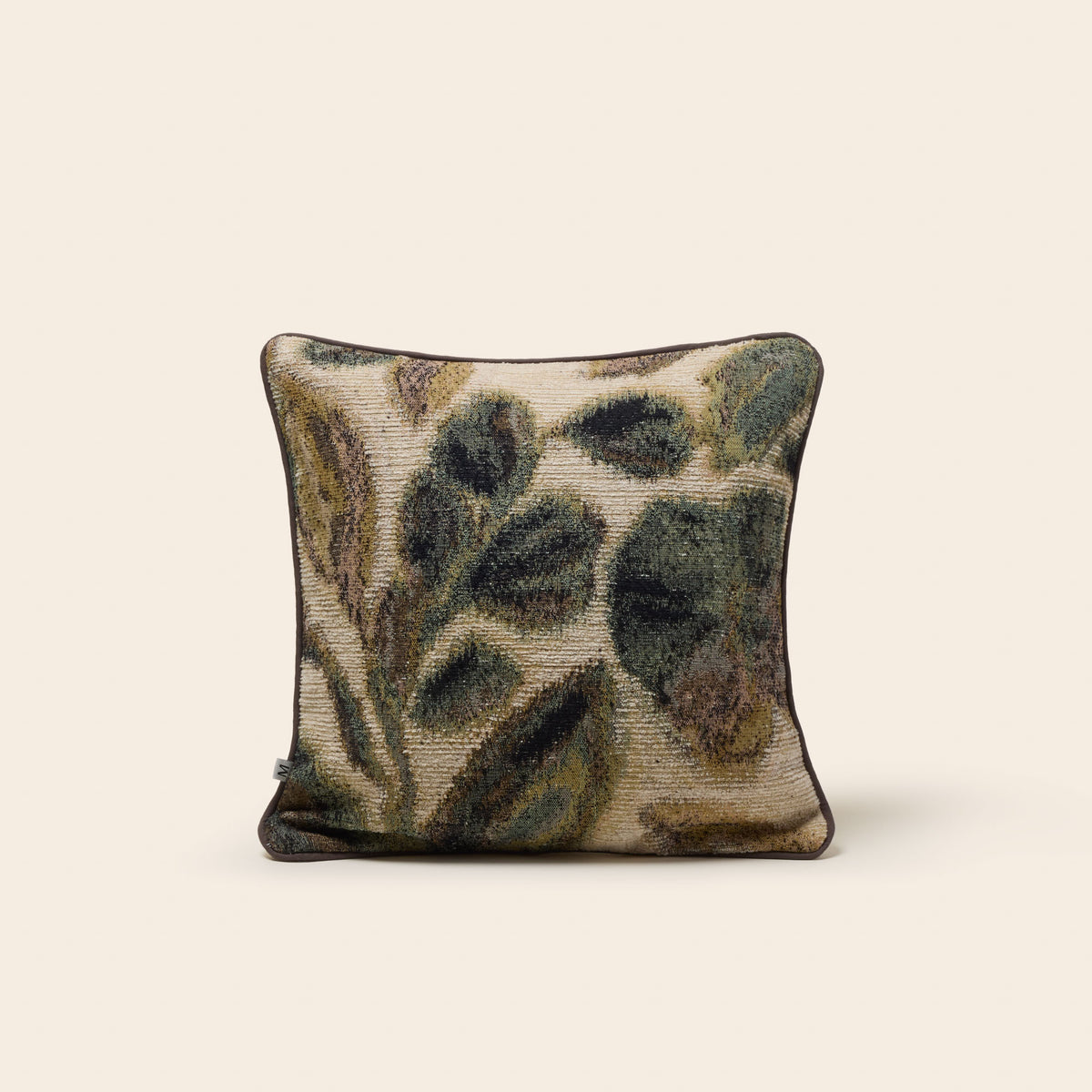 Housse de coussin HECTORIA beige et tons d'automne