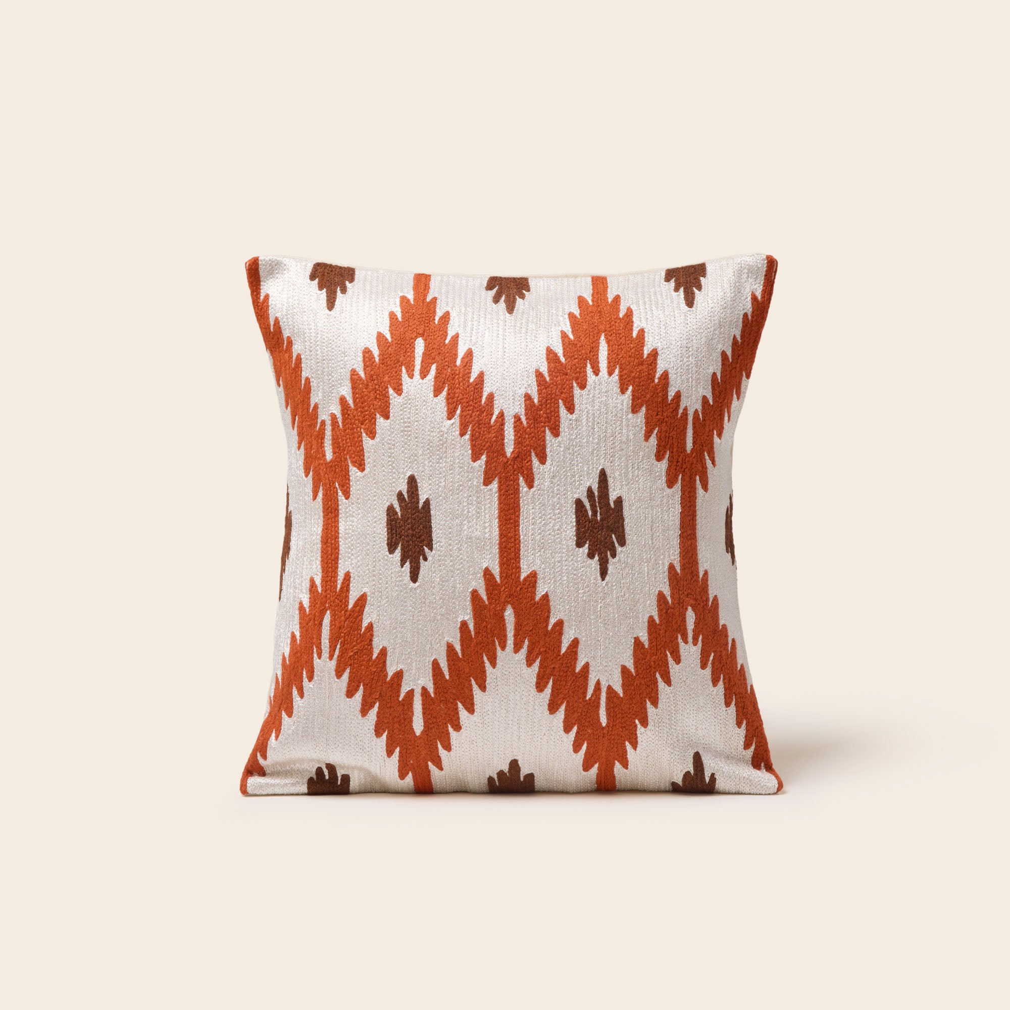 Housse de coussin JOKO ivoire et orange
