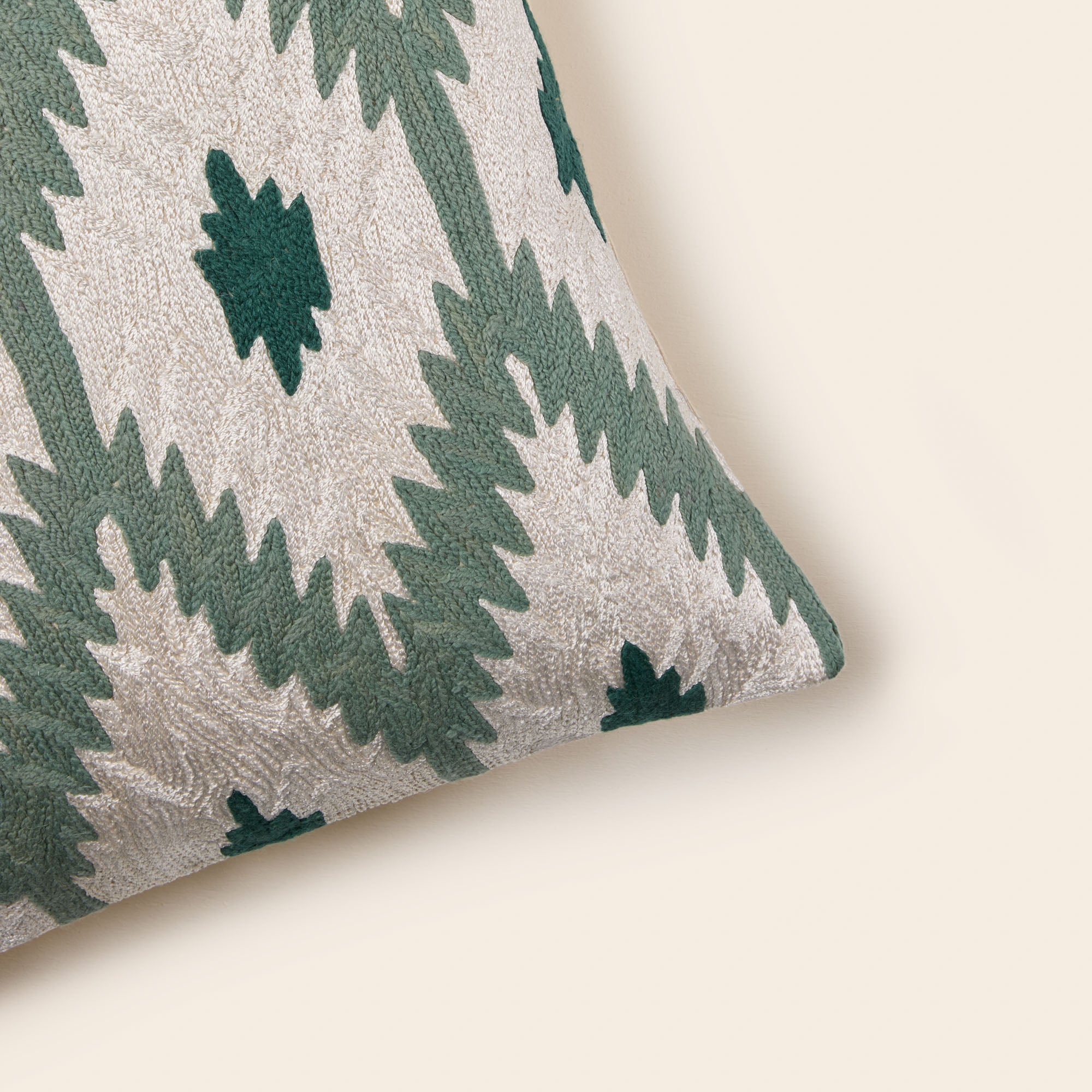 JOKO ivory and green cushion cover