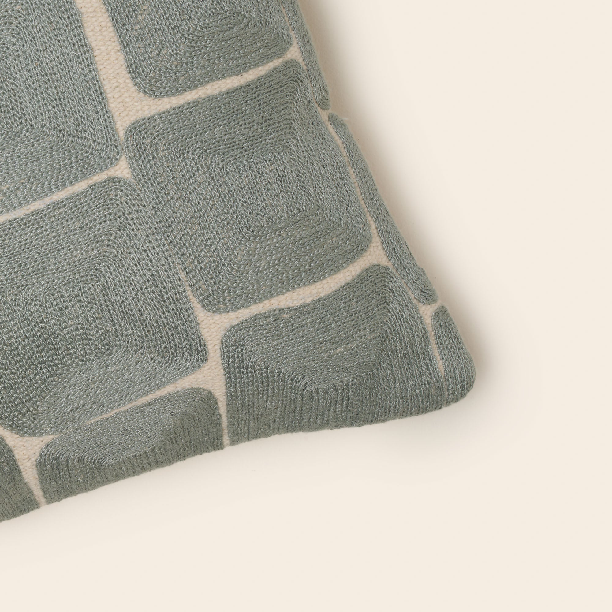 Housse de coussin KARTY naturel et céladon