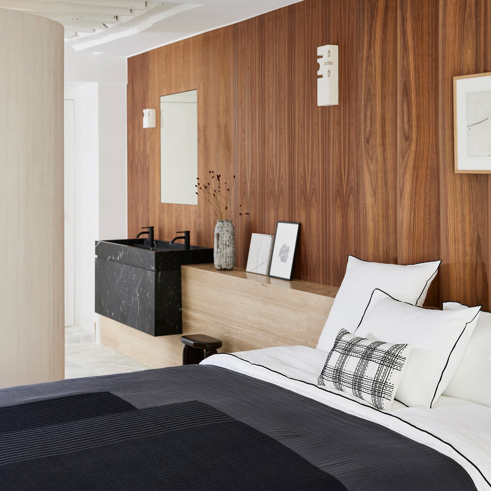 Housse de coussin KENETH blanc cassé