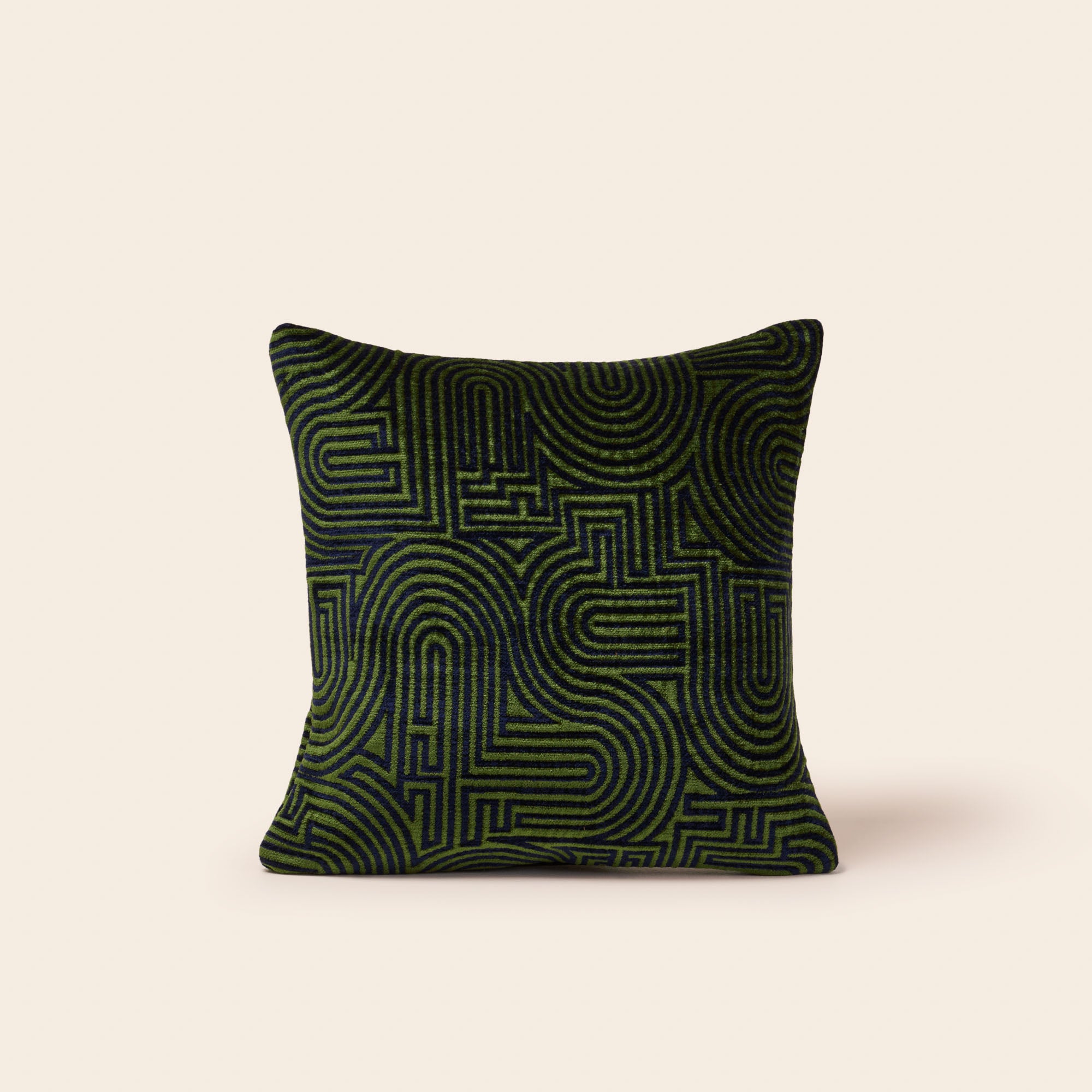 Housse de coussin KLARK bleu nuit et vert olive