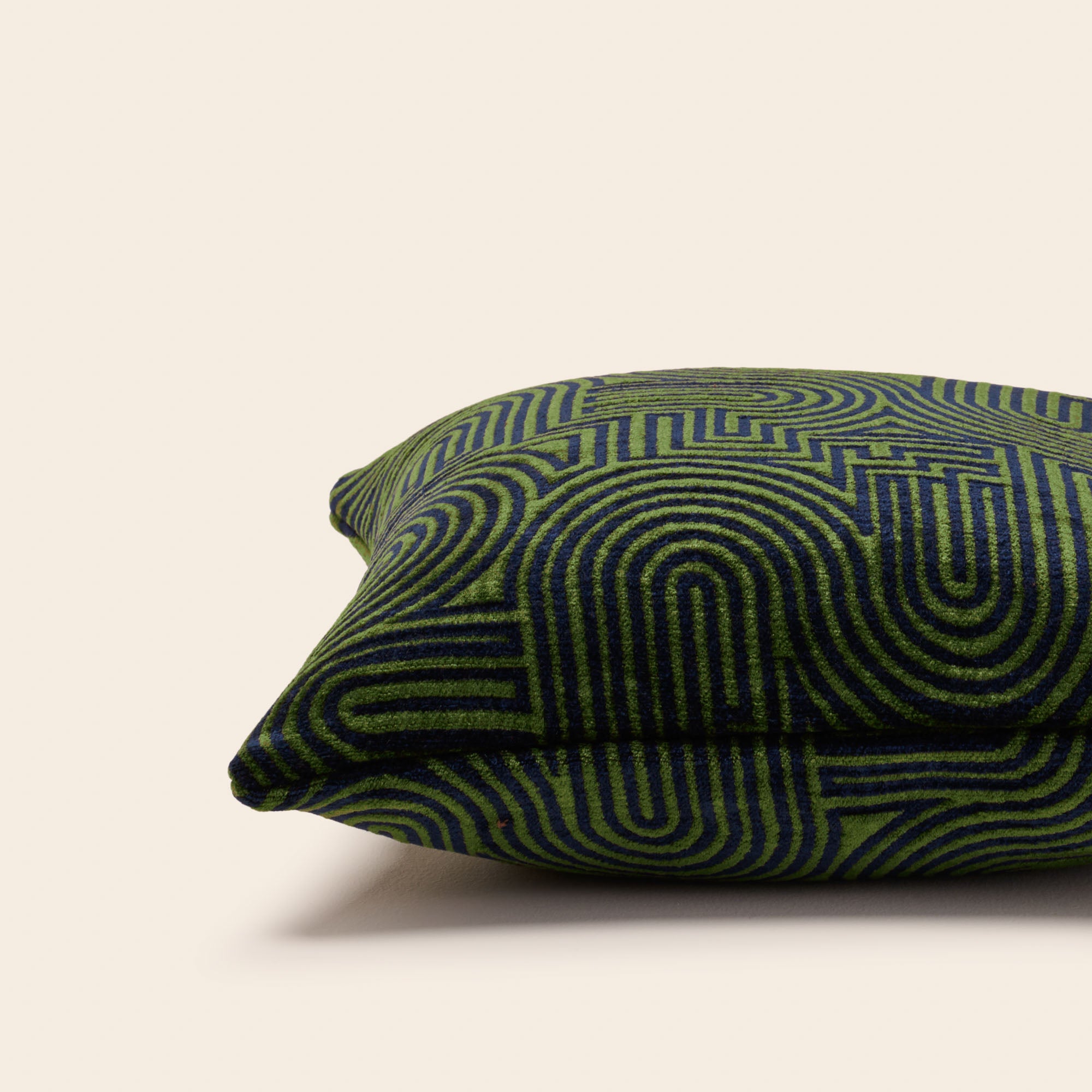 Housse de coussin KLARK bleu nuit et vert olive