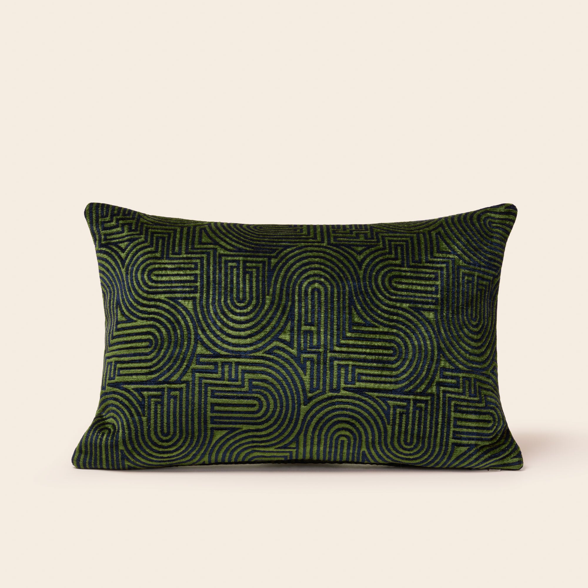 Housse de coussin KLARK bleu nuit et vert olive