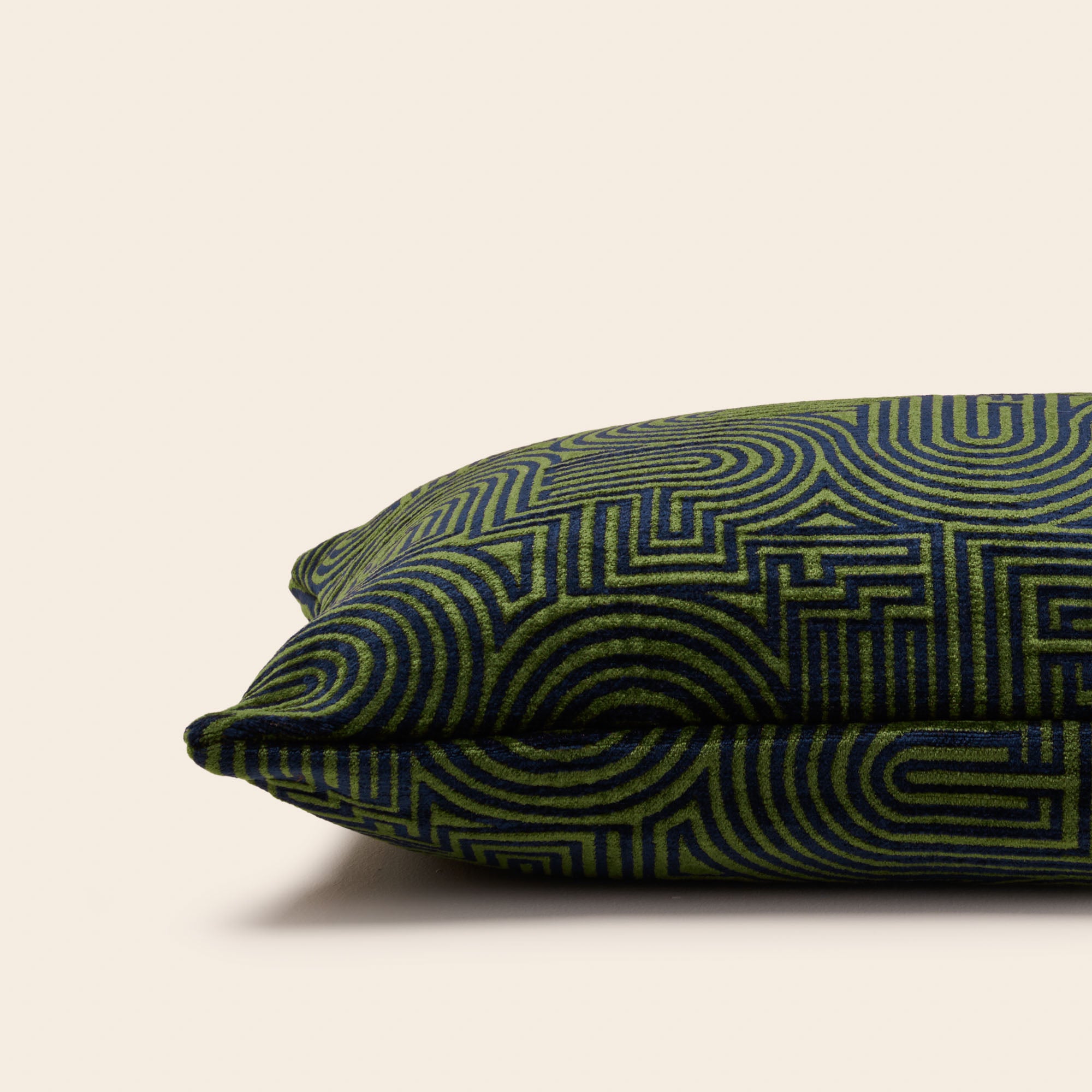 Housse de coussin KLARK bleu nuit et vert olive
