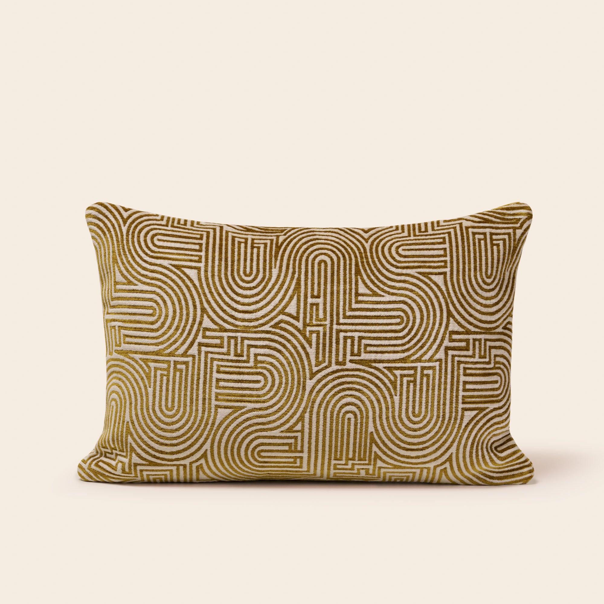 Housse de coussin KLARK ecru et moutarde