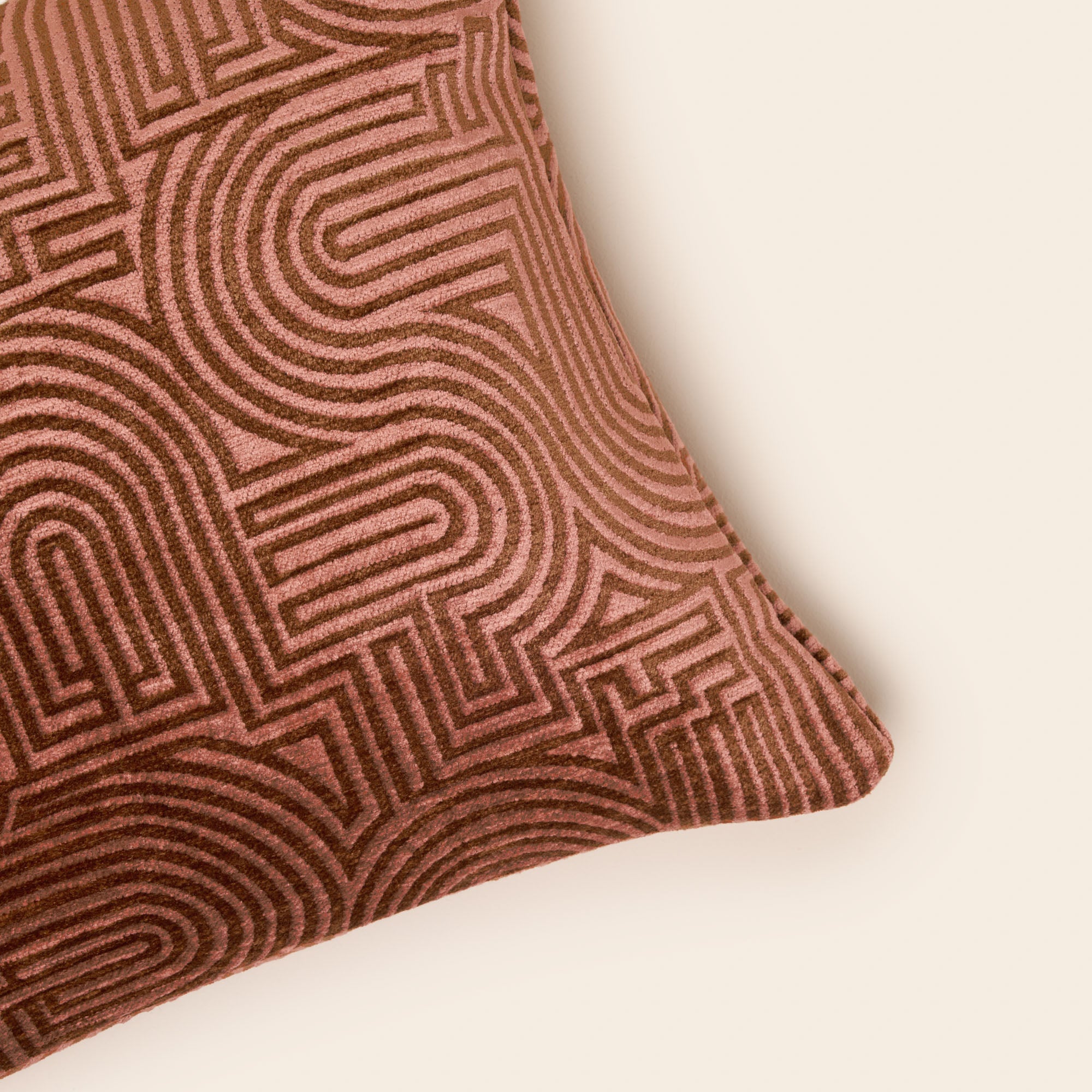 Housse de coussin KLARK rosé et caramel