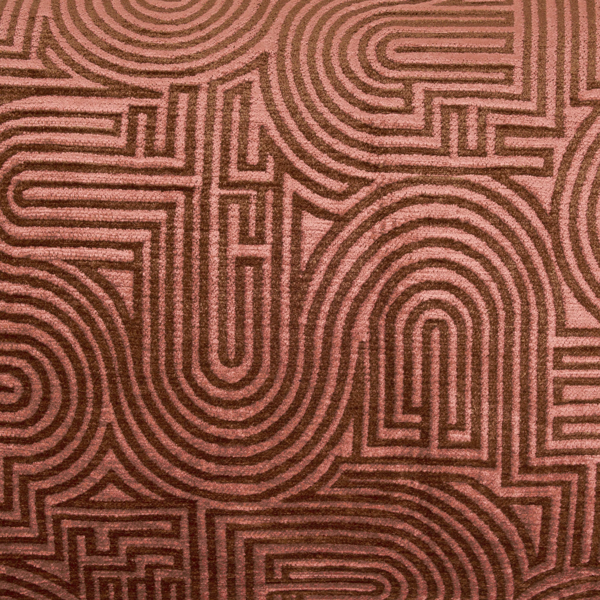 Housse de coussin KLARK pêche rosé et caramel