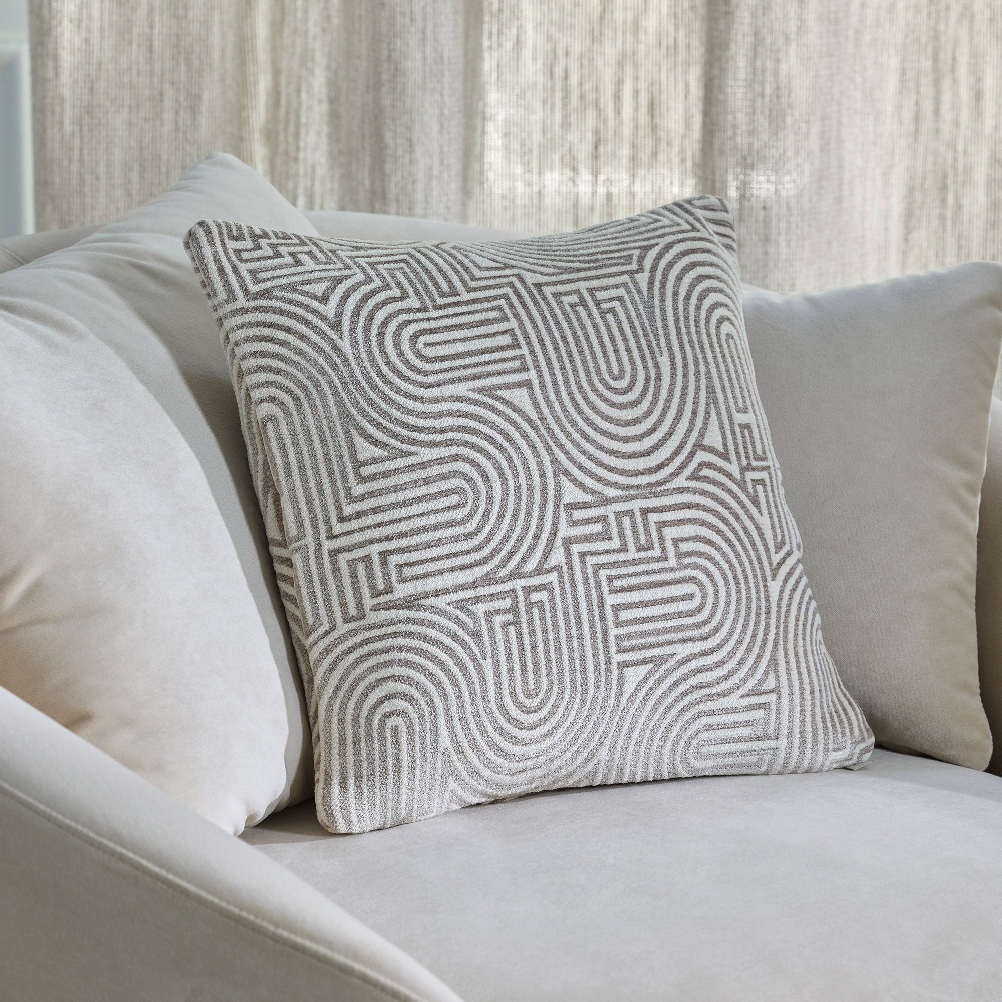 Housse de coussin KLARK blanc et naturel