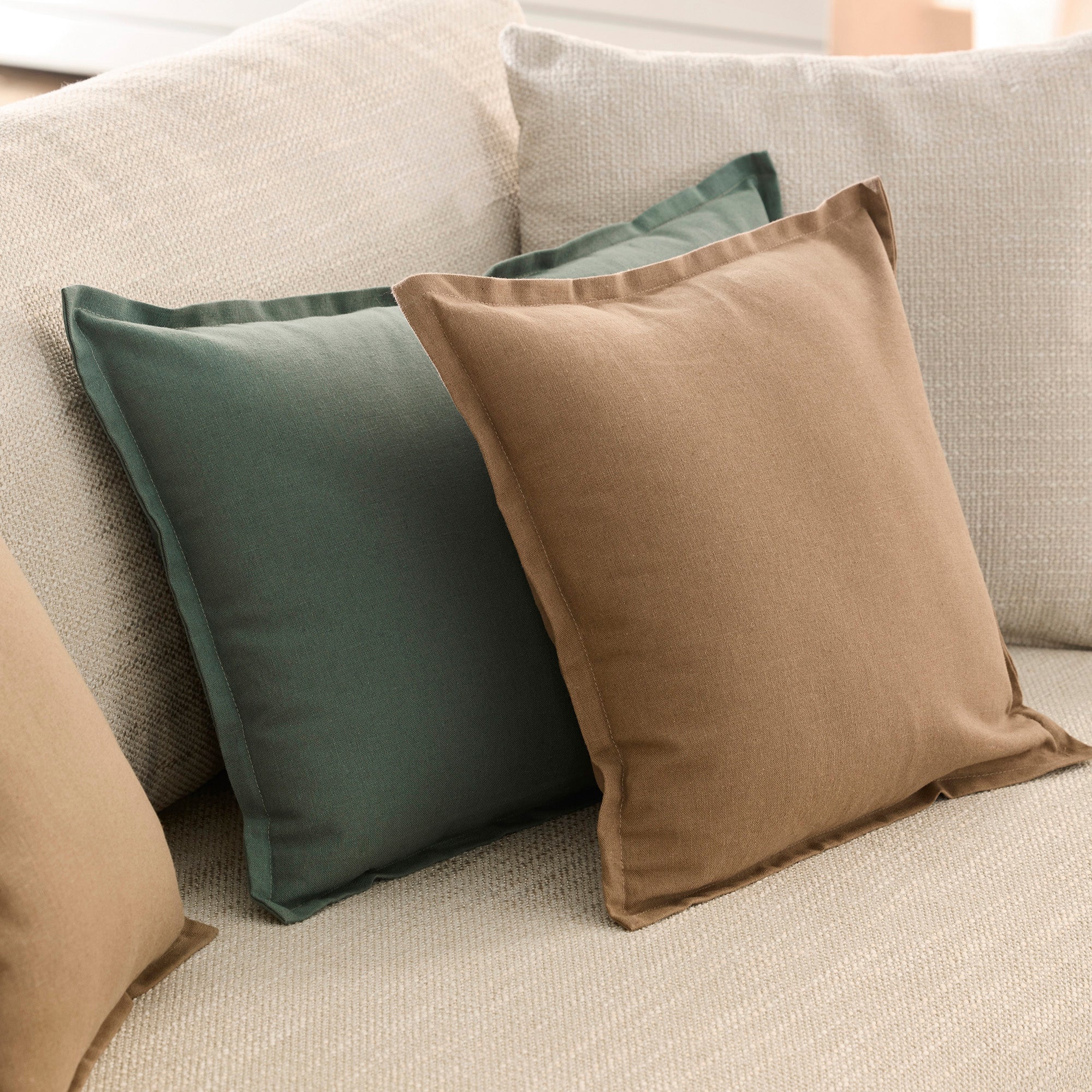 Housse de coussin LEOLINO cèdre bleuté