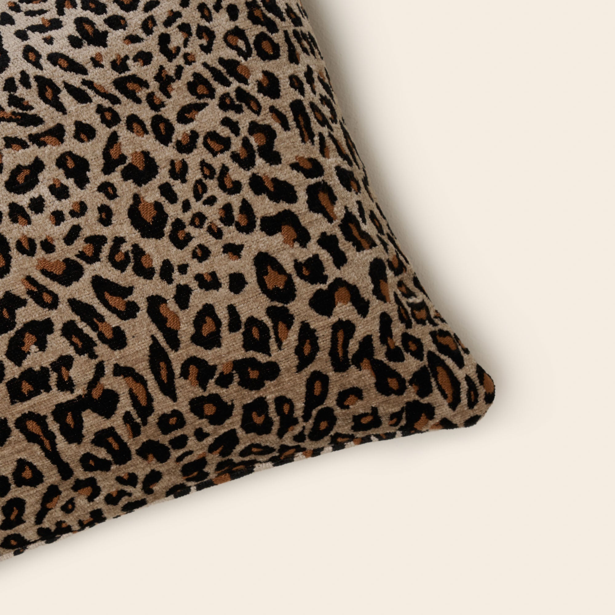 Housse de coussin LEOPOLDO beige et fauve