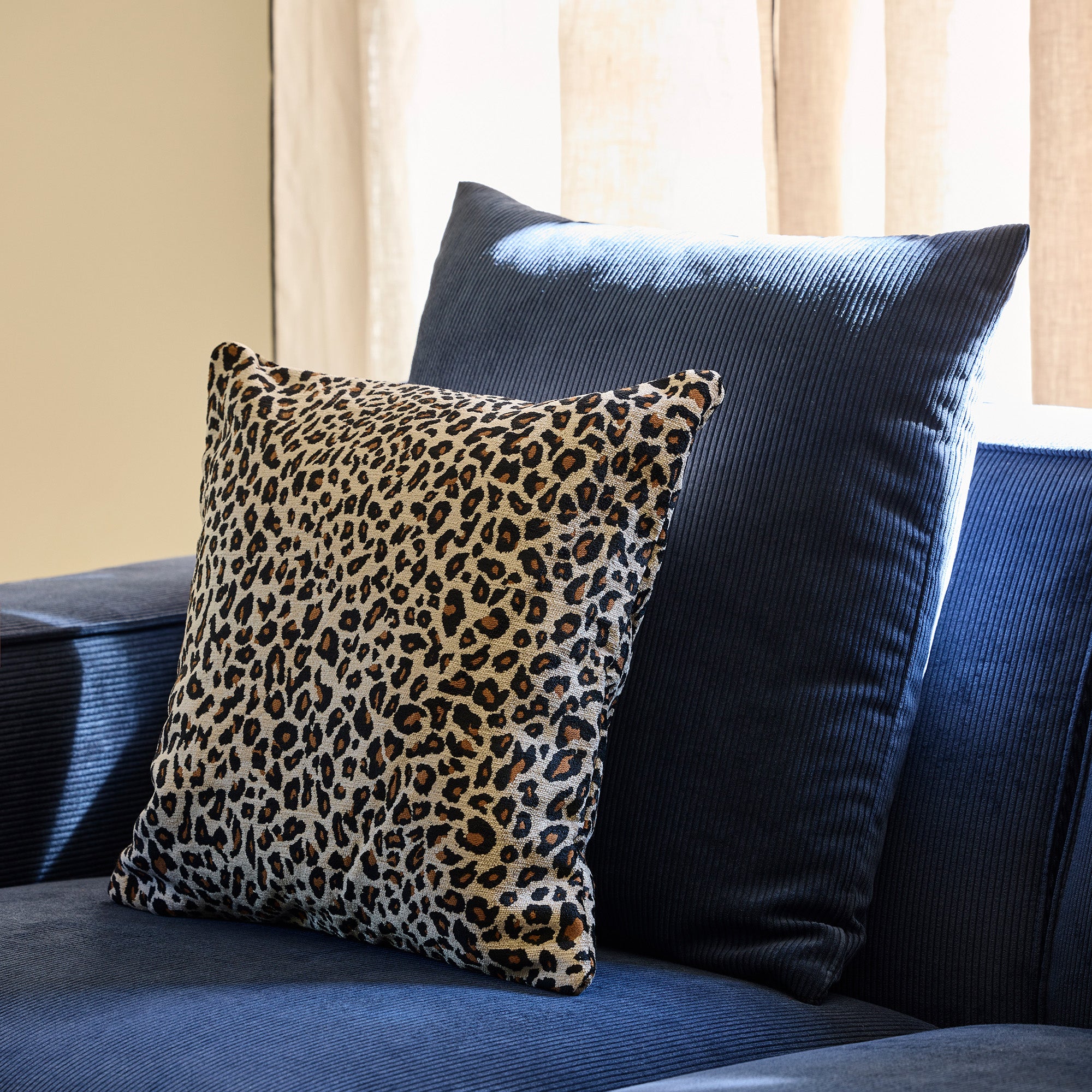 Housse de coussin LEOPOLDO beige et fauve