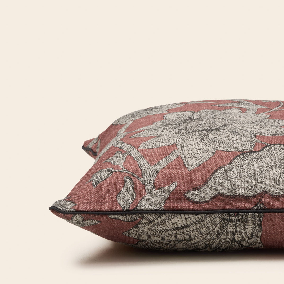 Housse de coussin LILIVATI terre battue et gris