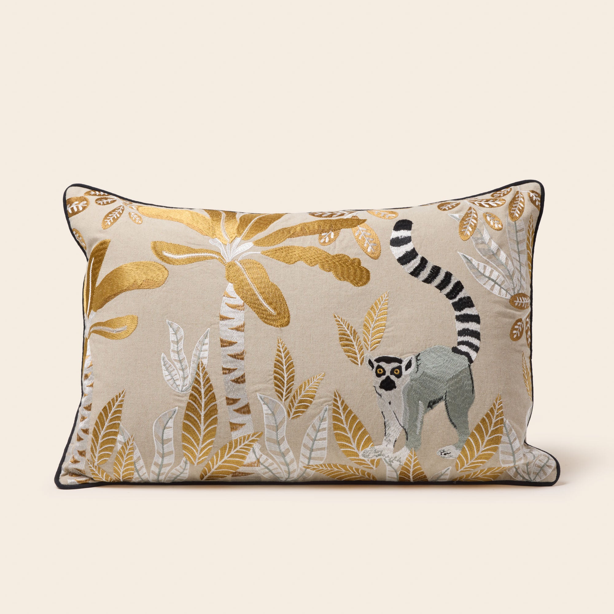 Housse de coussin MADAGASCAR naturel et ocre
