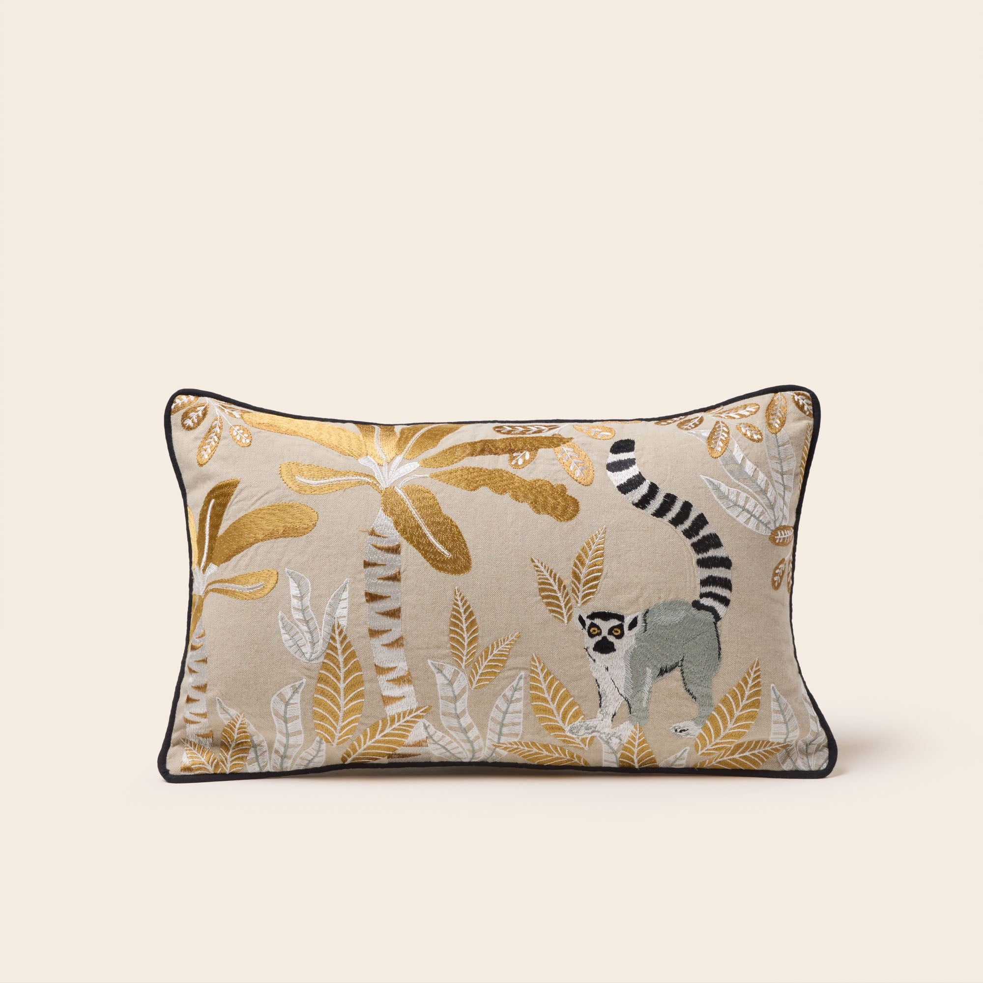 Natural and ocher MADAGASCAR cushion cover