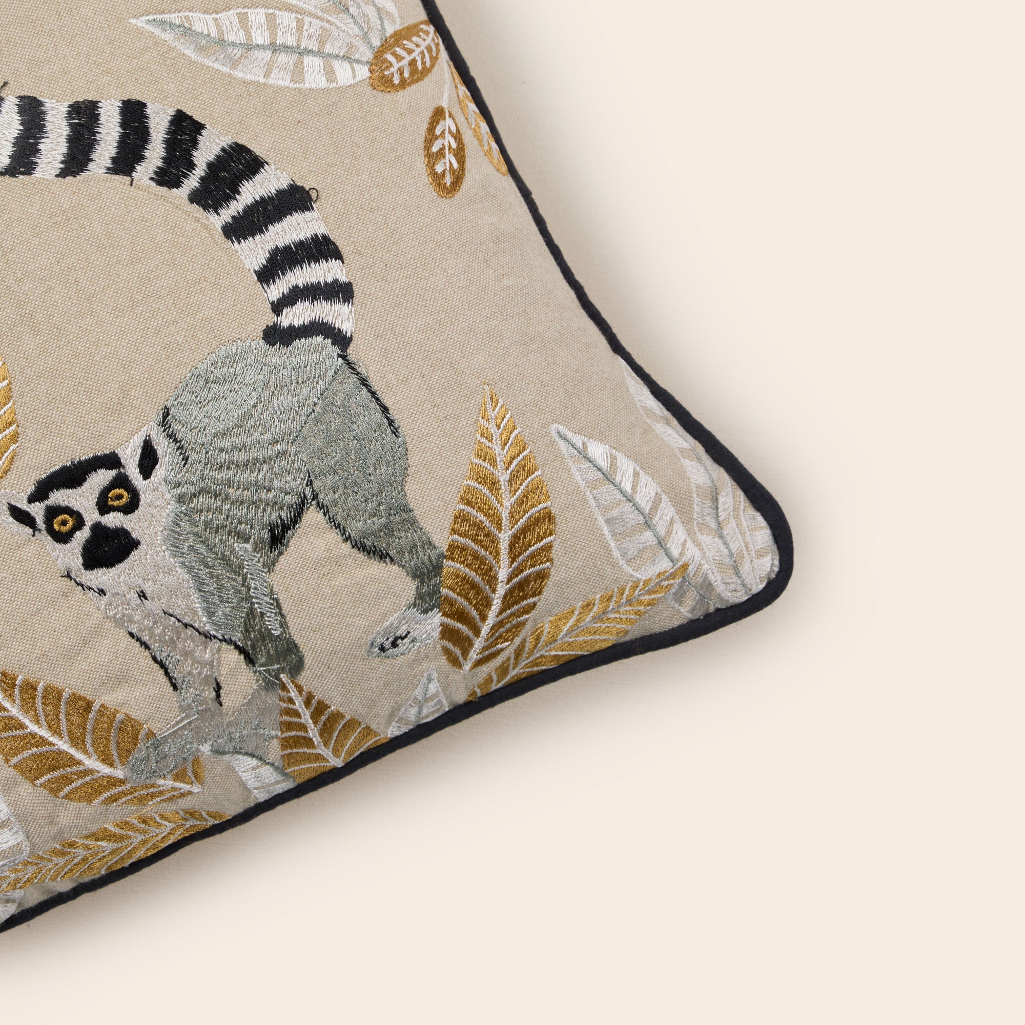 Natural and ocher MADAGASCAR cushion cover