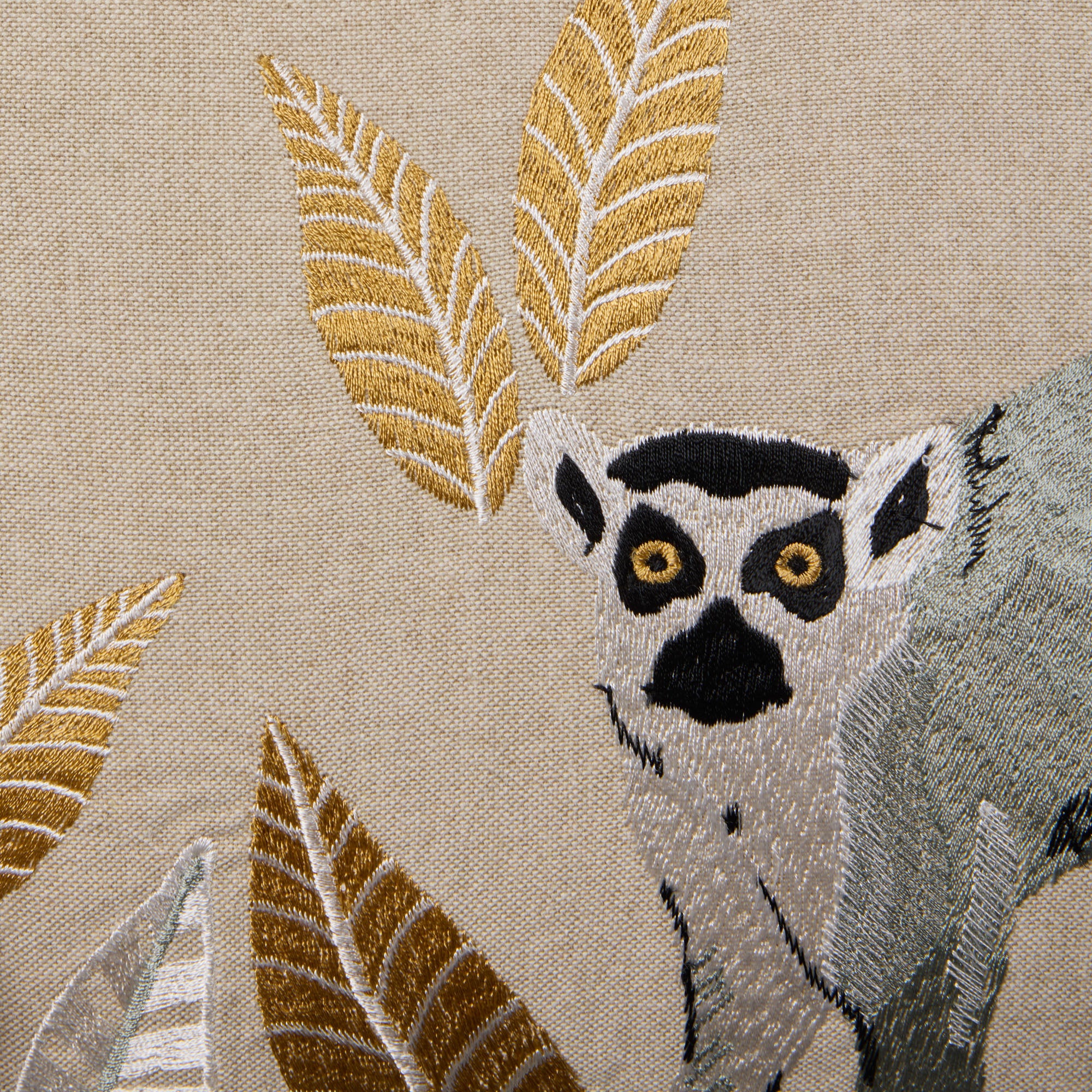 Natural and ocher MADAGASCAR cushion cover