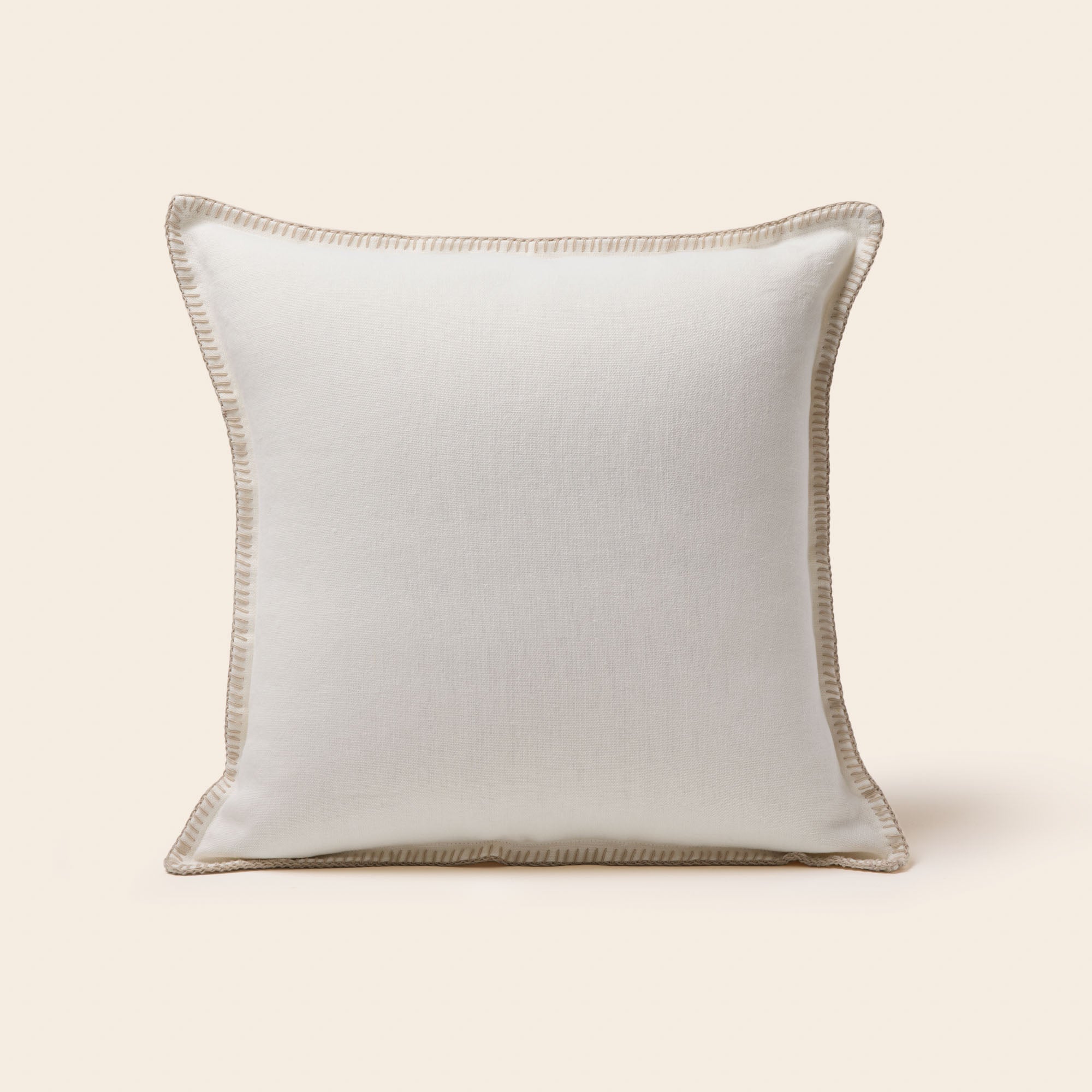Housse de coussin NINO blanc et feston