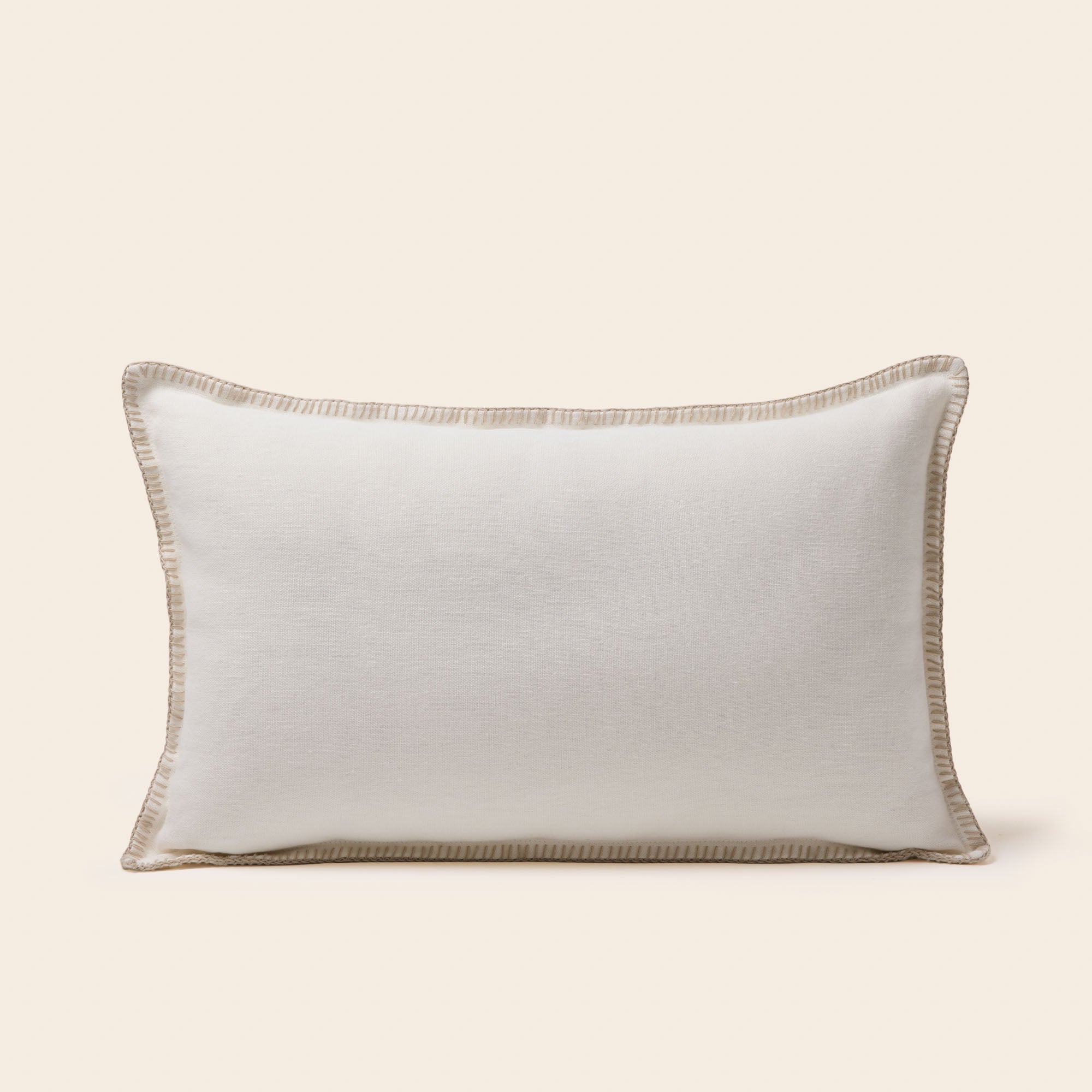 Housse de coussin NINO blanc et feston