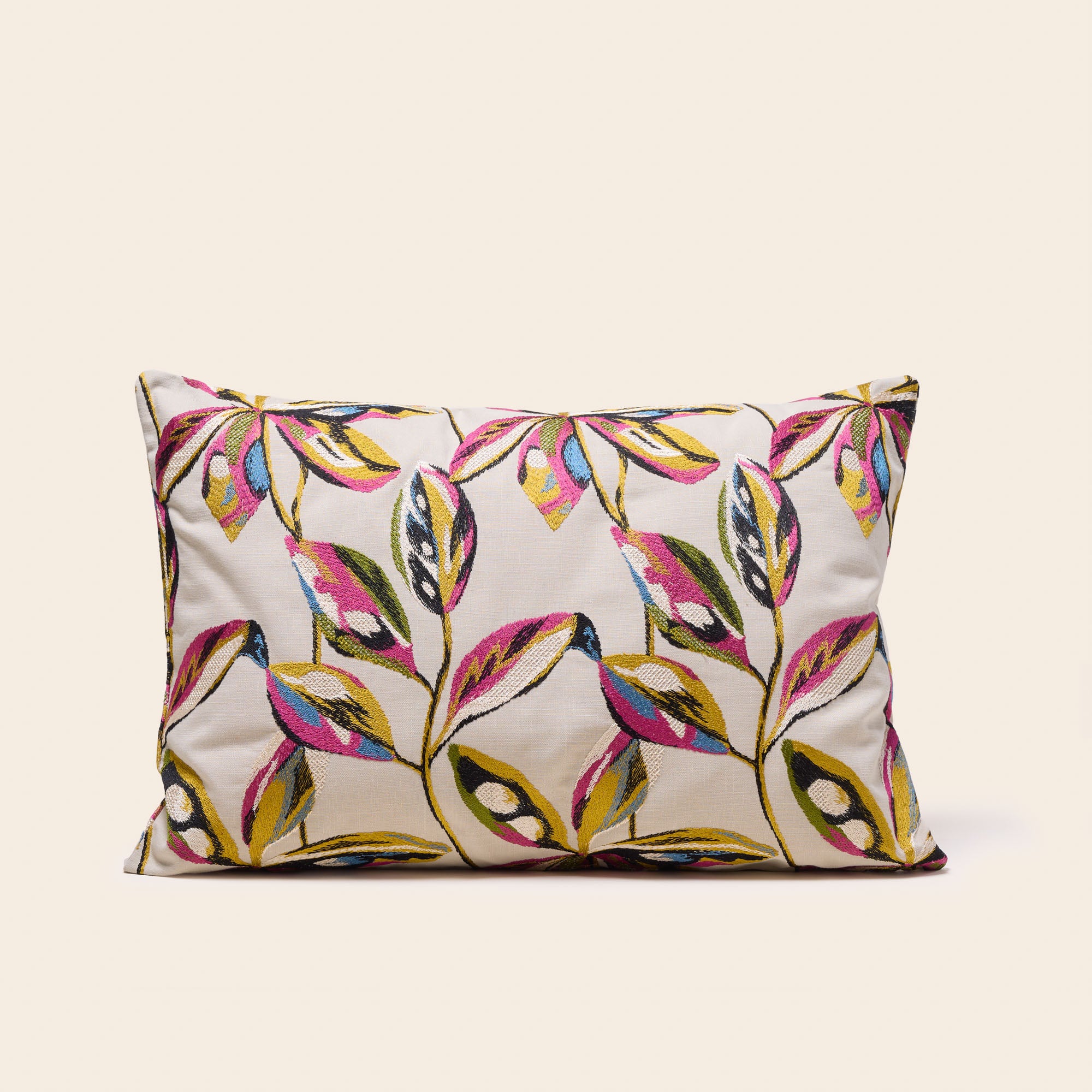 Housse de coussin RAMHA calcaire et multicolore