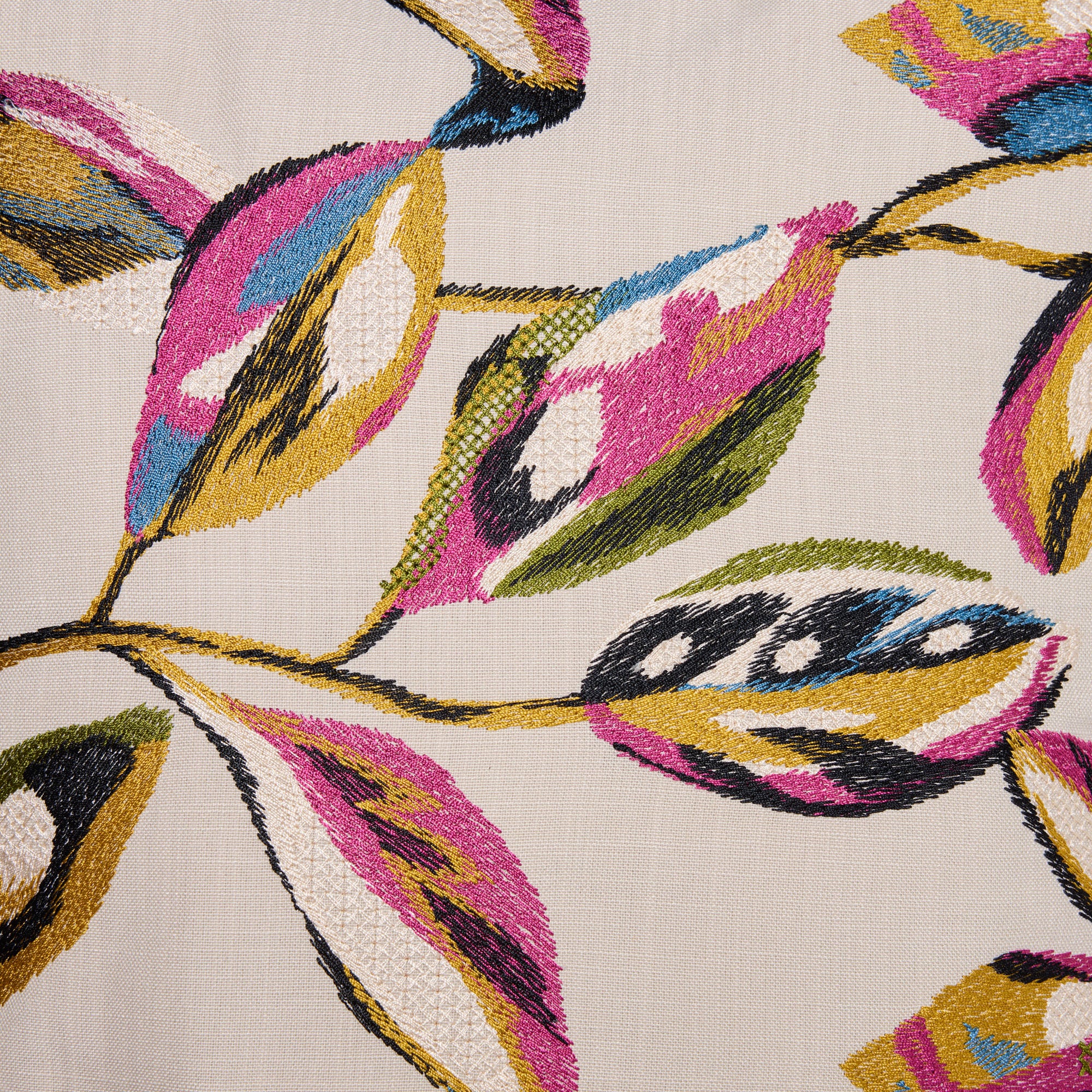 Housse de coussin RAMHA calcaire et multicolore