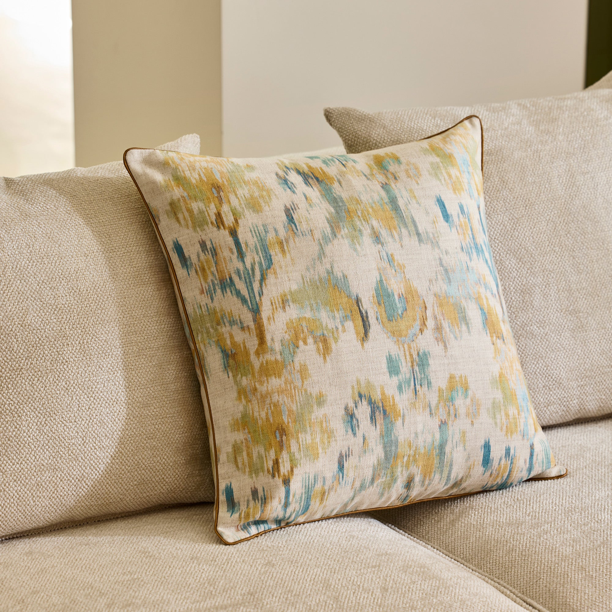 Housse de coussin SHINTA naturel et jaune