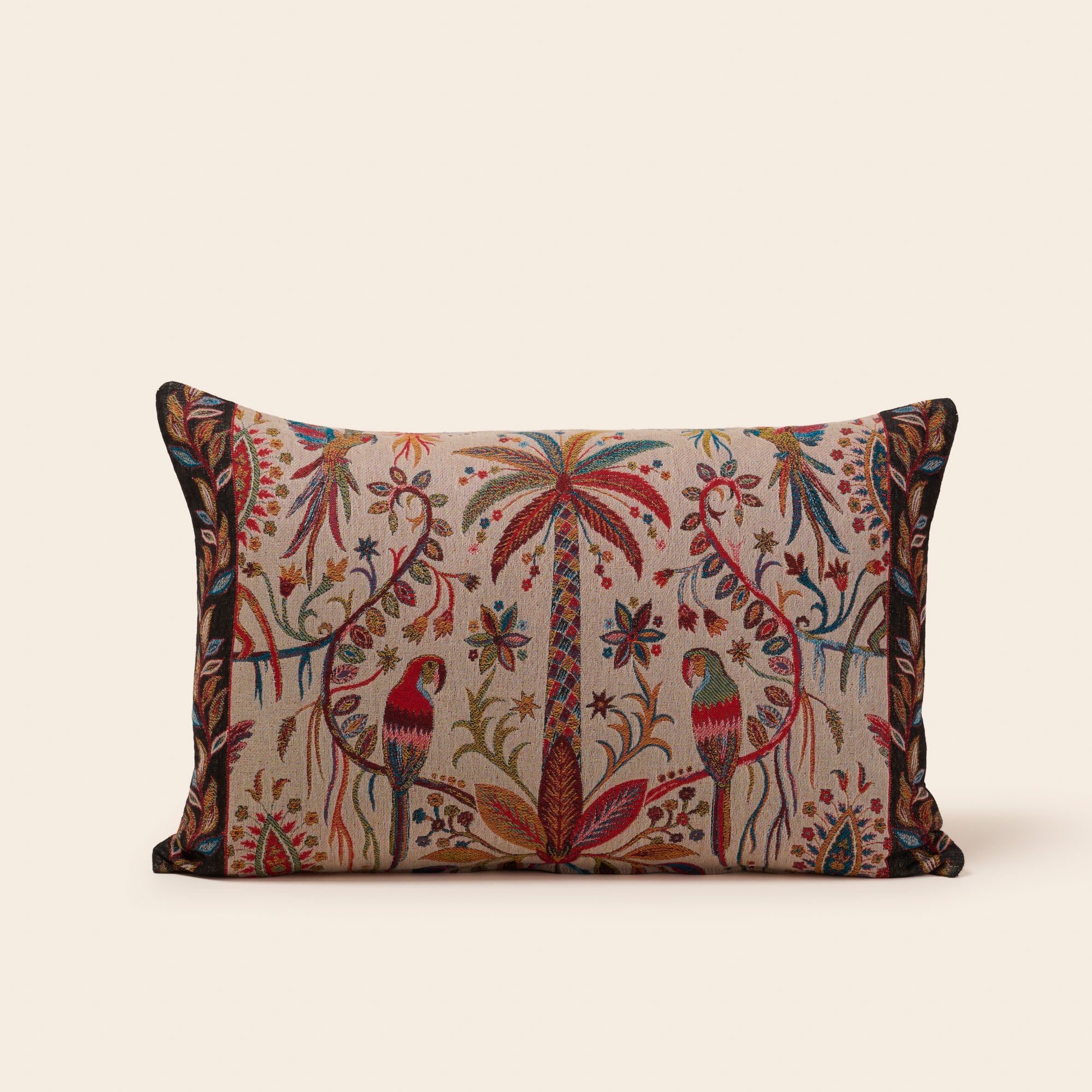 Housse de coussin SUNDARI ivoire et multicolore