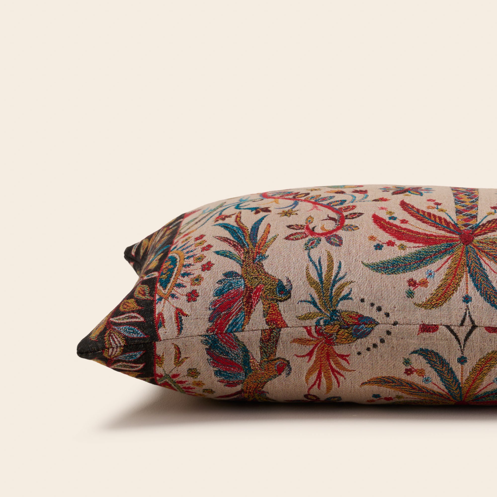 Housse de coussin SUNDARI ivoire et multicolore