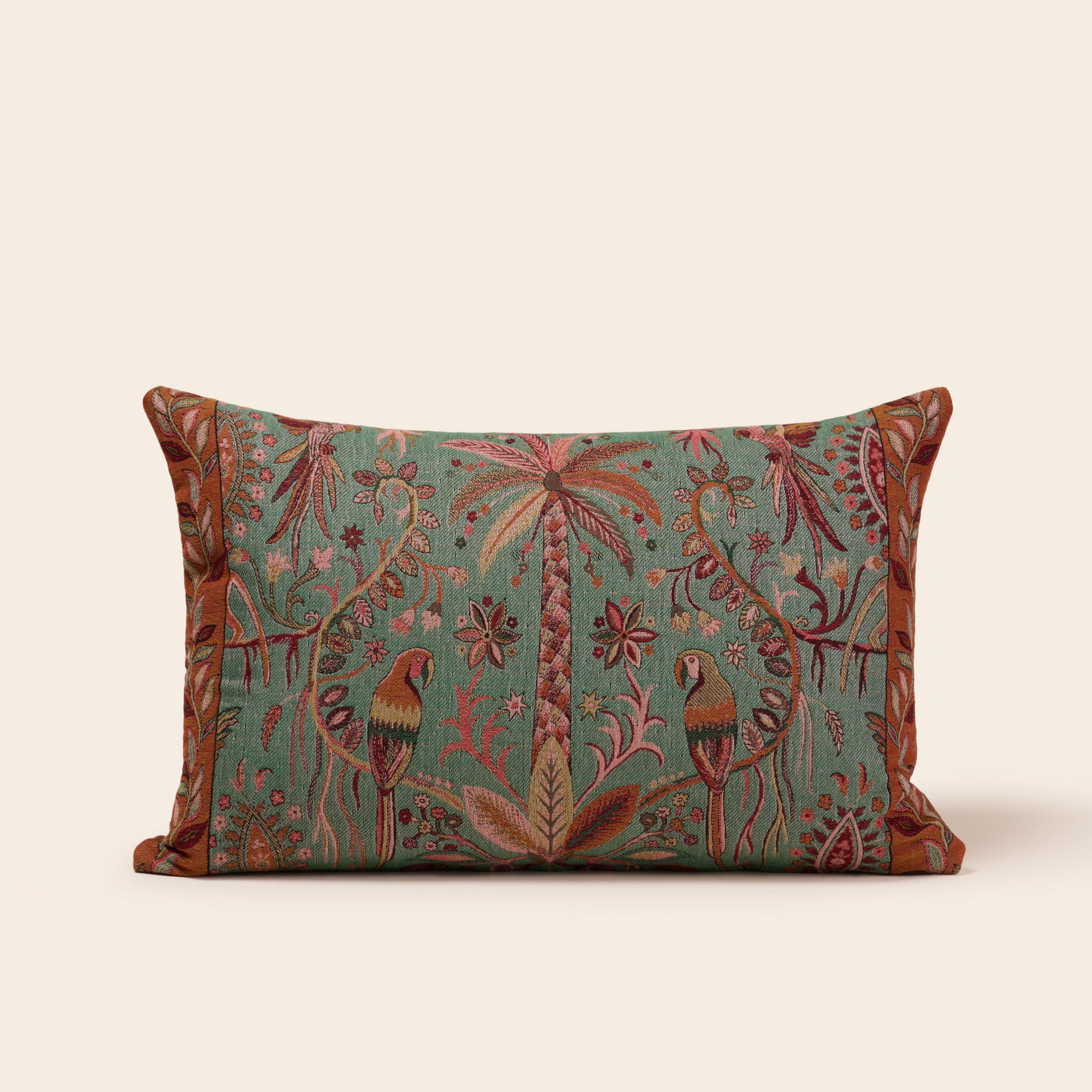 Housse de coussin SUNDARI turquoise et multicolore