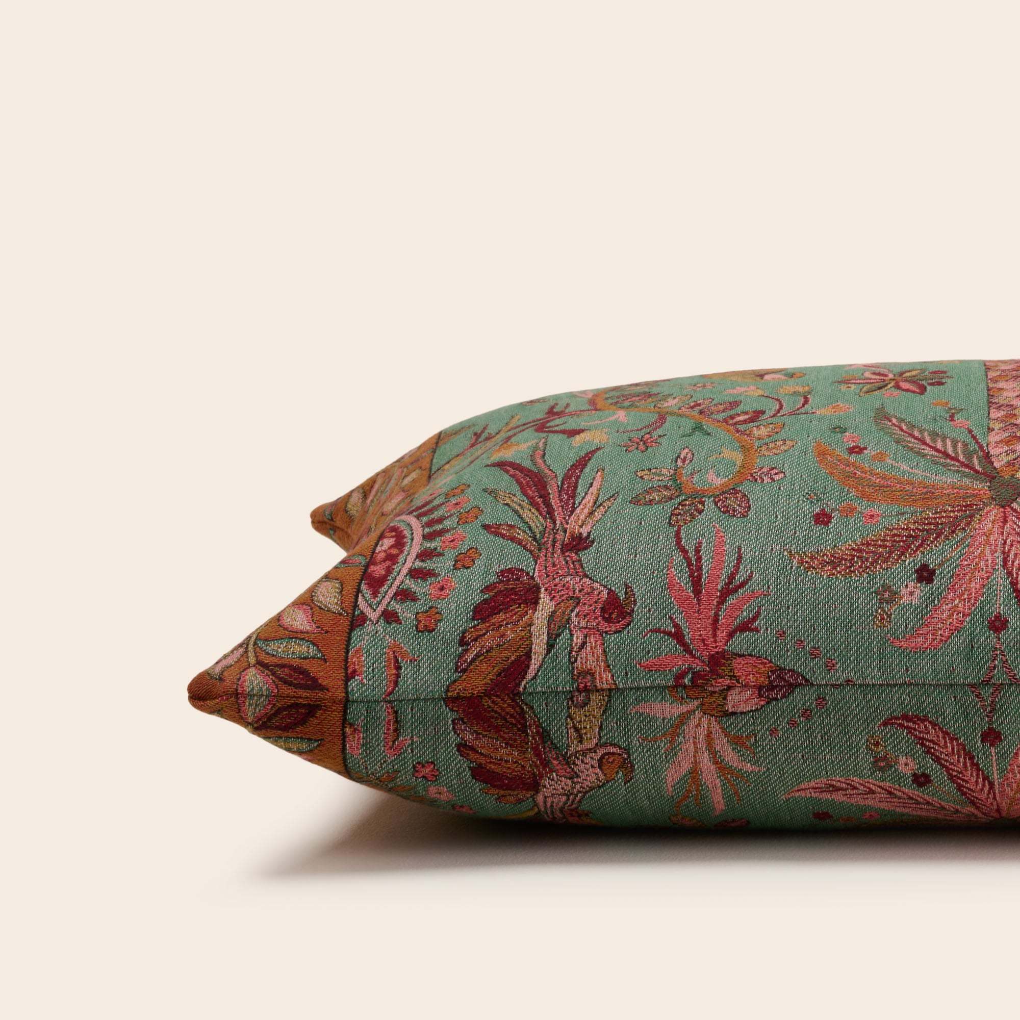 Housse de coussin SUNDARI turquoise et multicolore