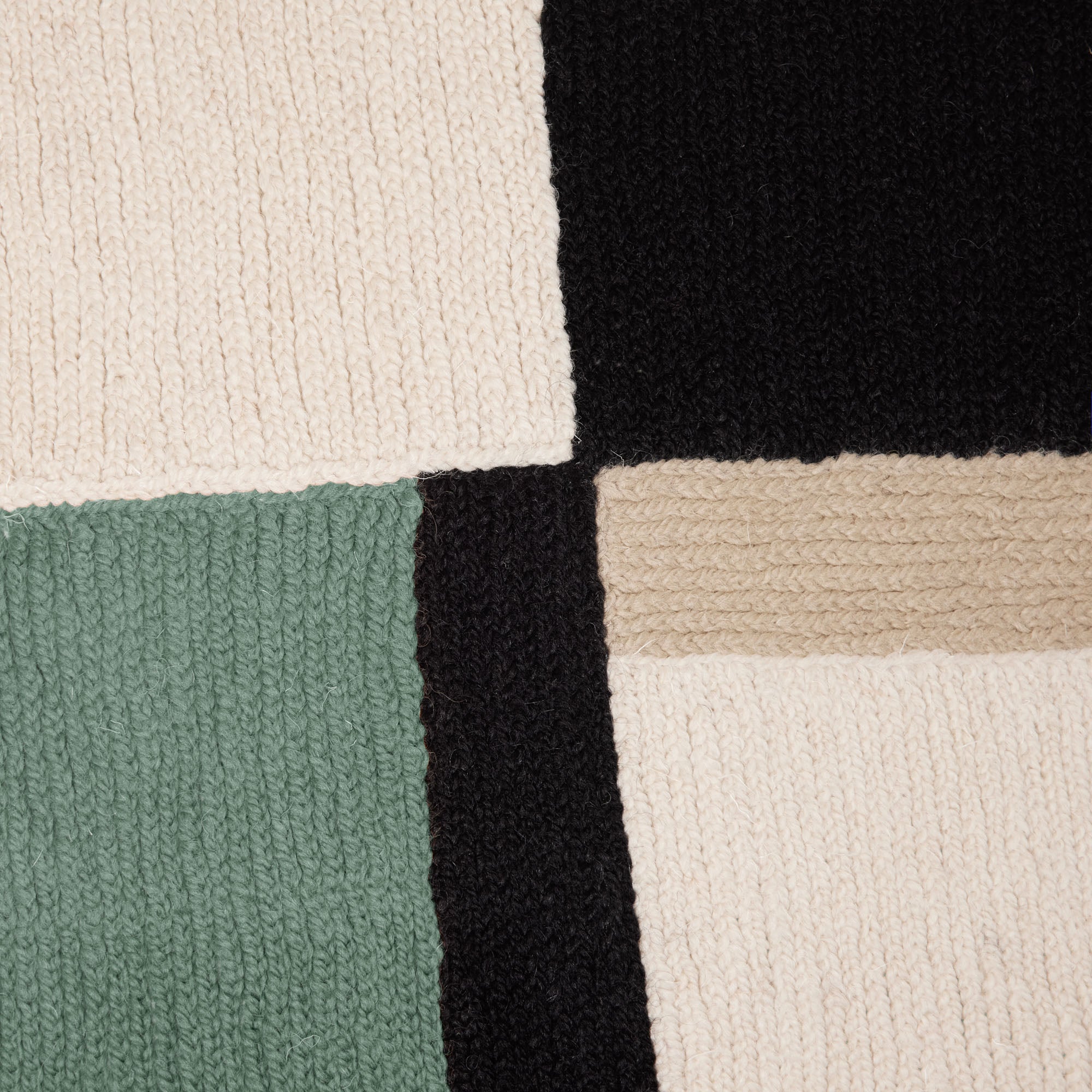 Housse de coussin TRIAGO vert de gris et noir