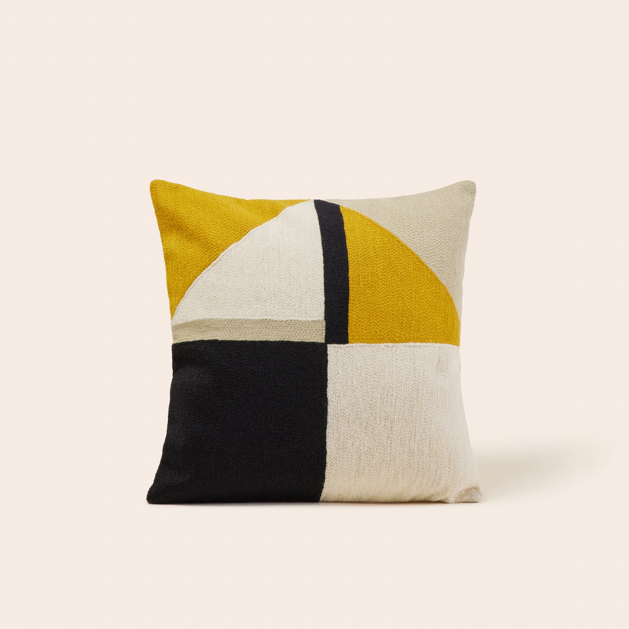 Housse De Coussin Décorative 40x40 Cm - Motif 'Aime Ça' Noir Et Jaune - En Lin/polyester - 8