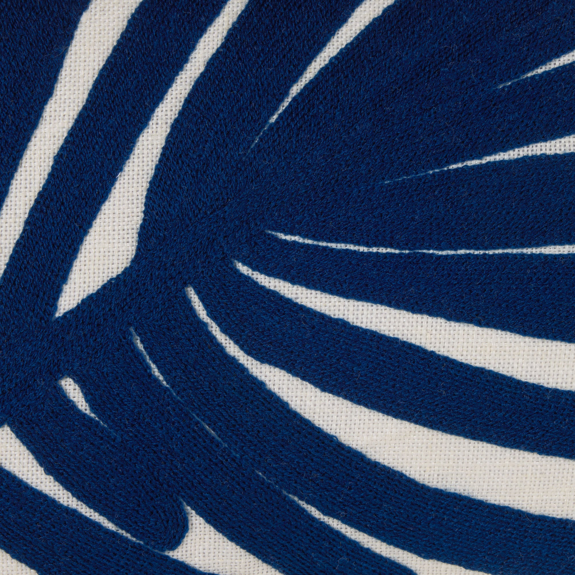 Housse de coussin TROPI ecru et indigo