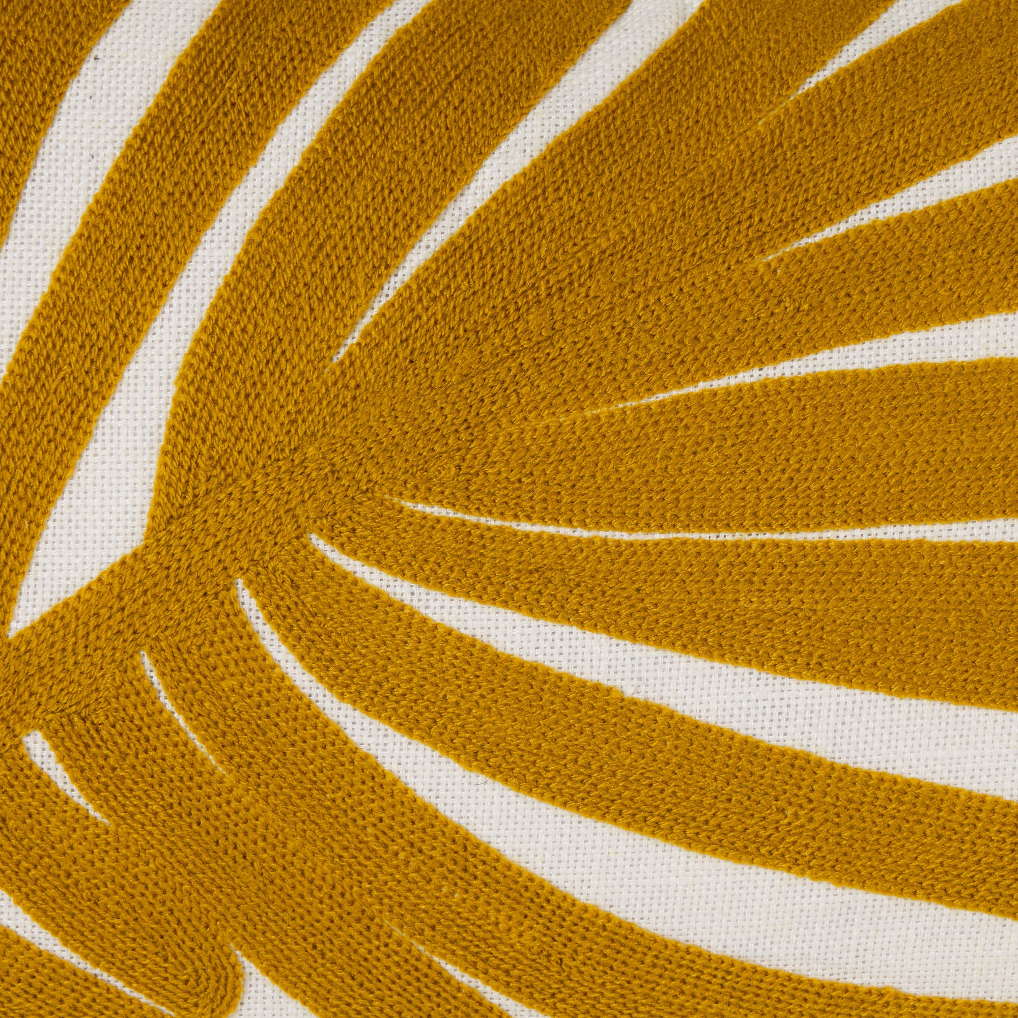 Housse de coussin TROPI ecru et moutarde