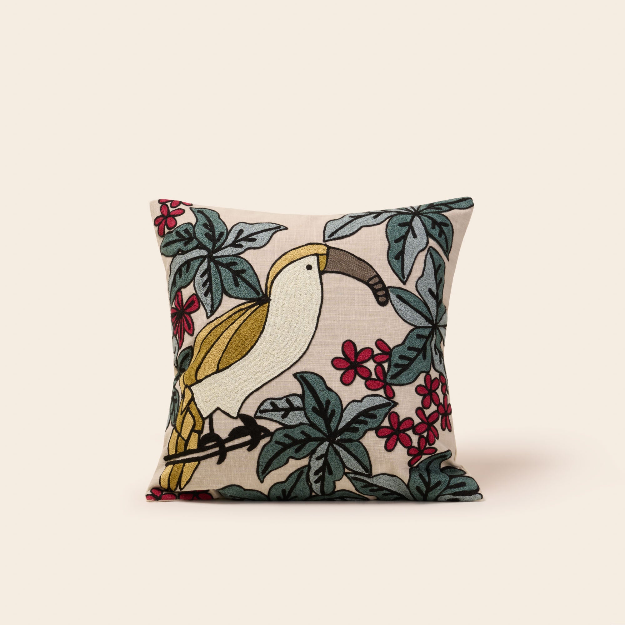 Housse de coussin TUCANA naturel et multicolore