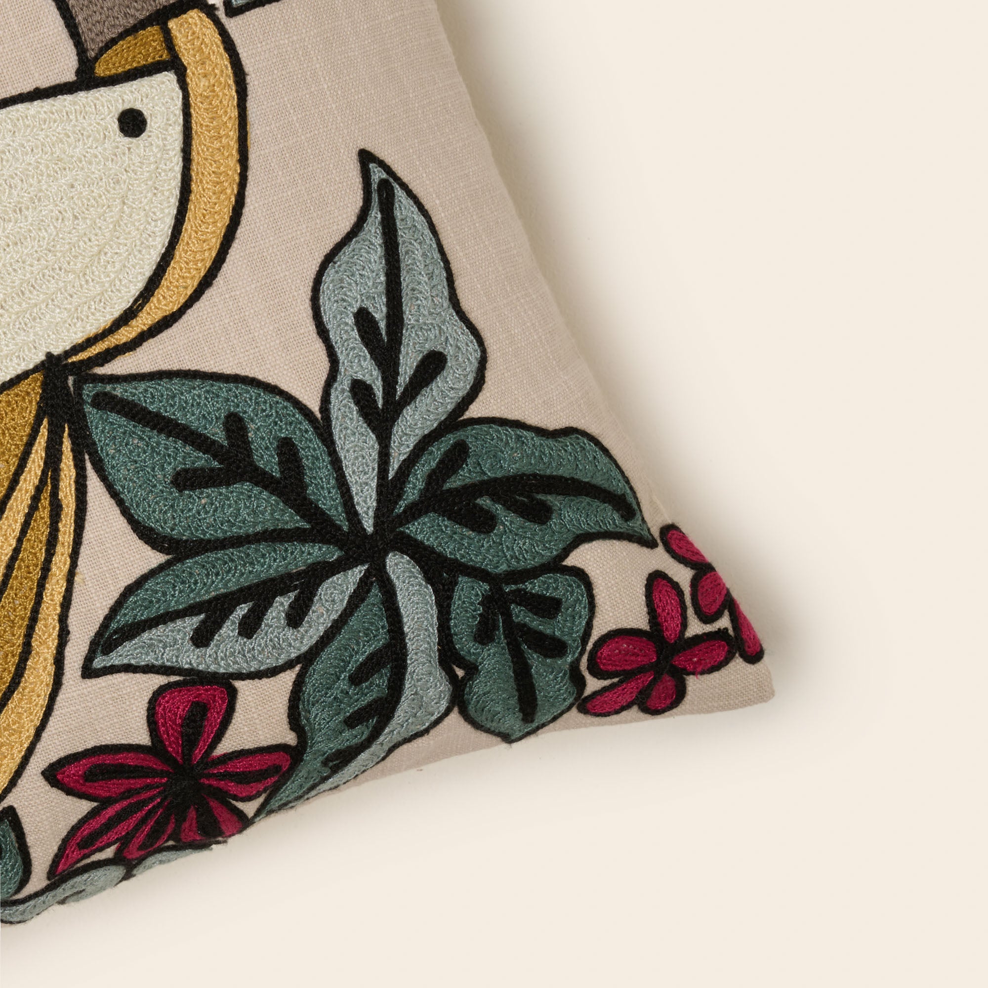 Housse de coussin TUCANA naturel et multicolore