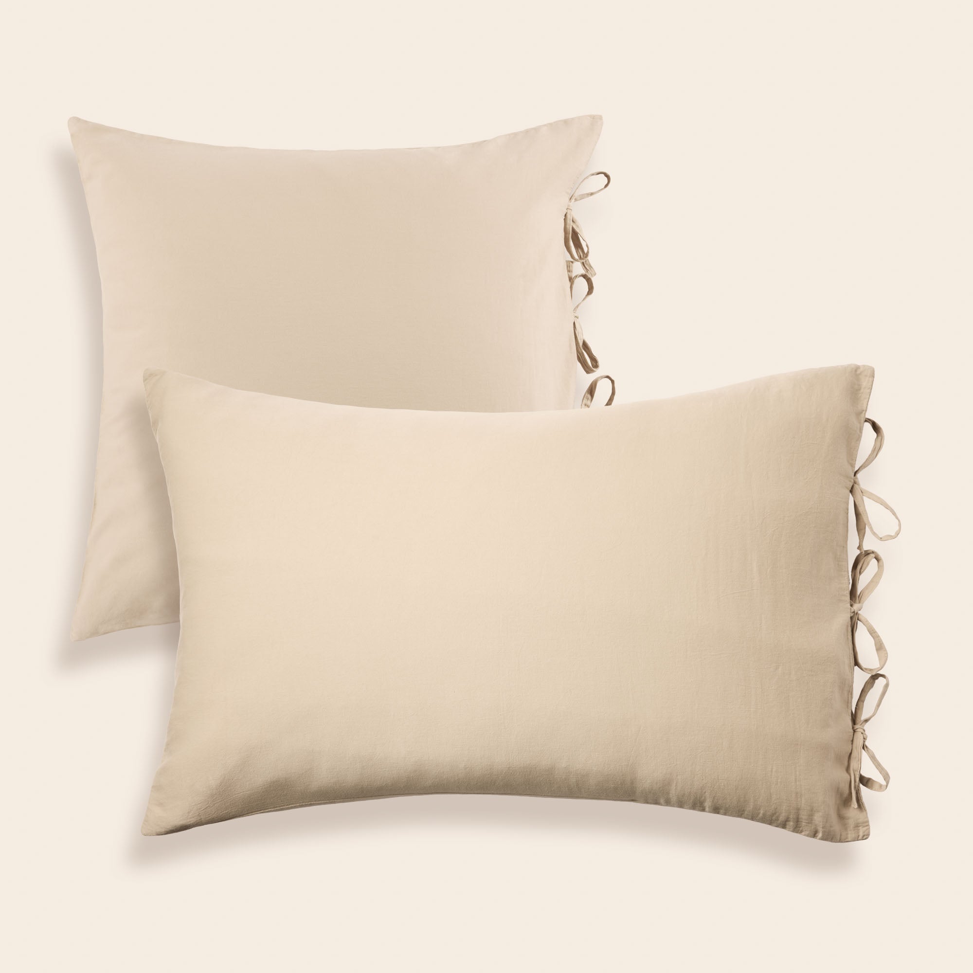 Lot de 2 taies d'oreiller SATHEENE beige nude
